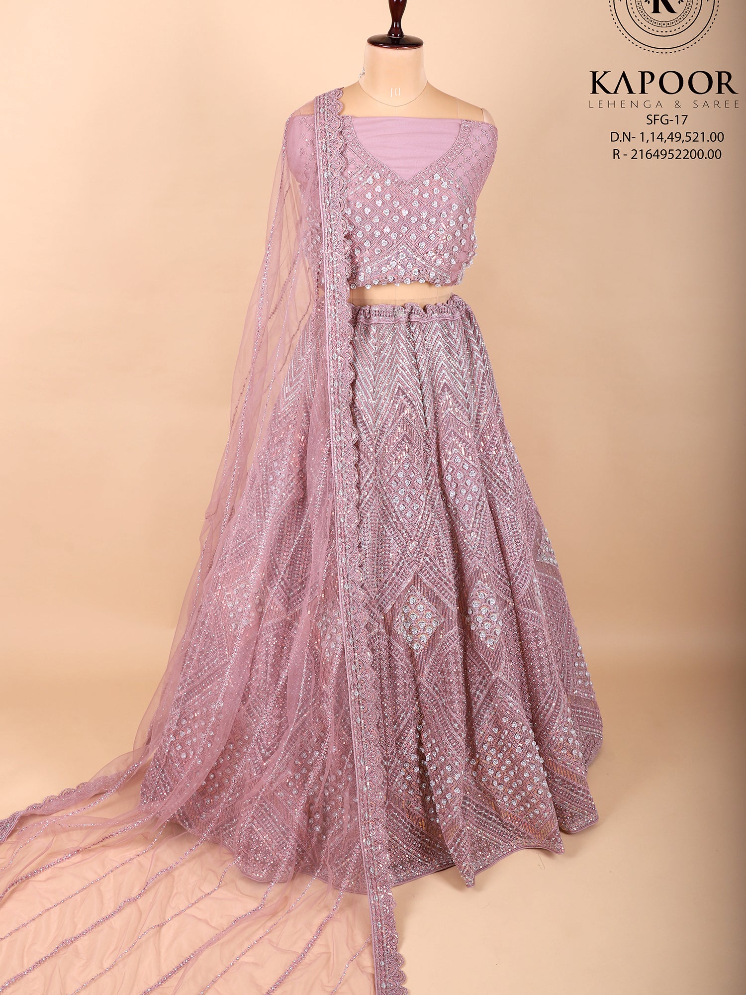 Dreamy Onion Pink Lehenga With Sequins & Jarkan Shine