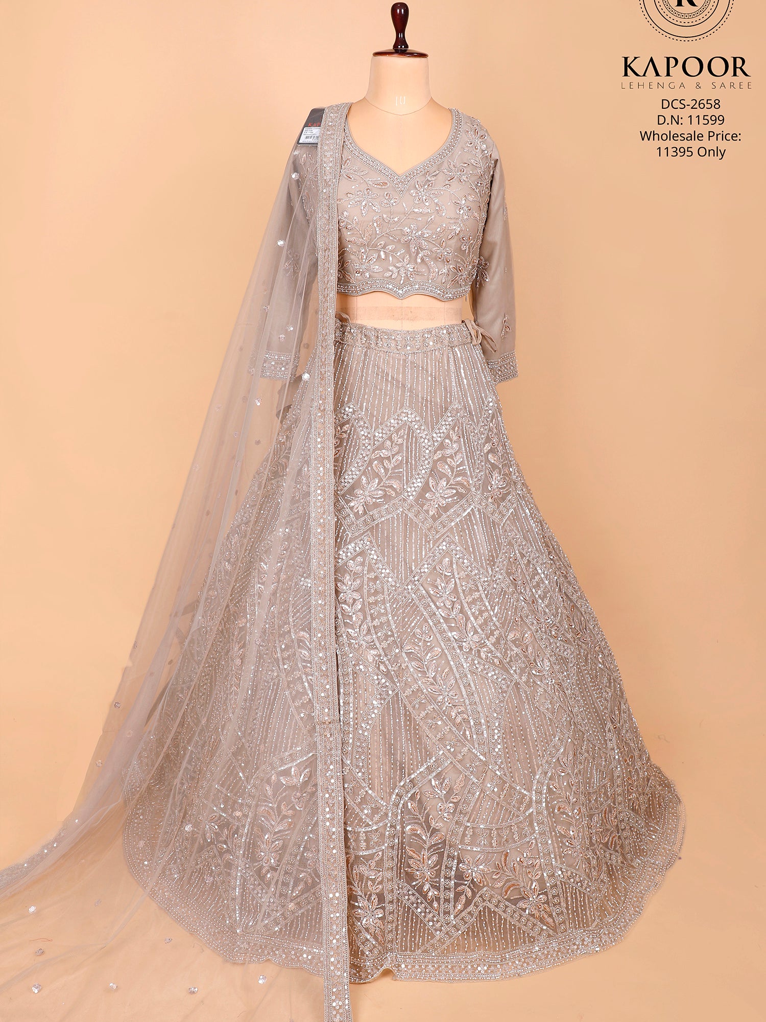 Velvet Bridal Lehenga With Heavy Thread