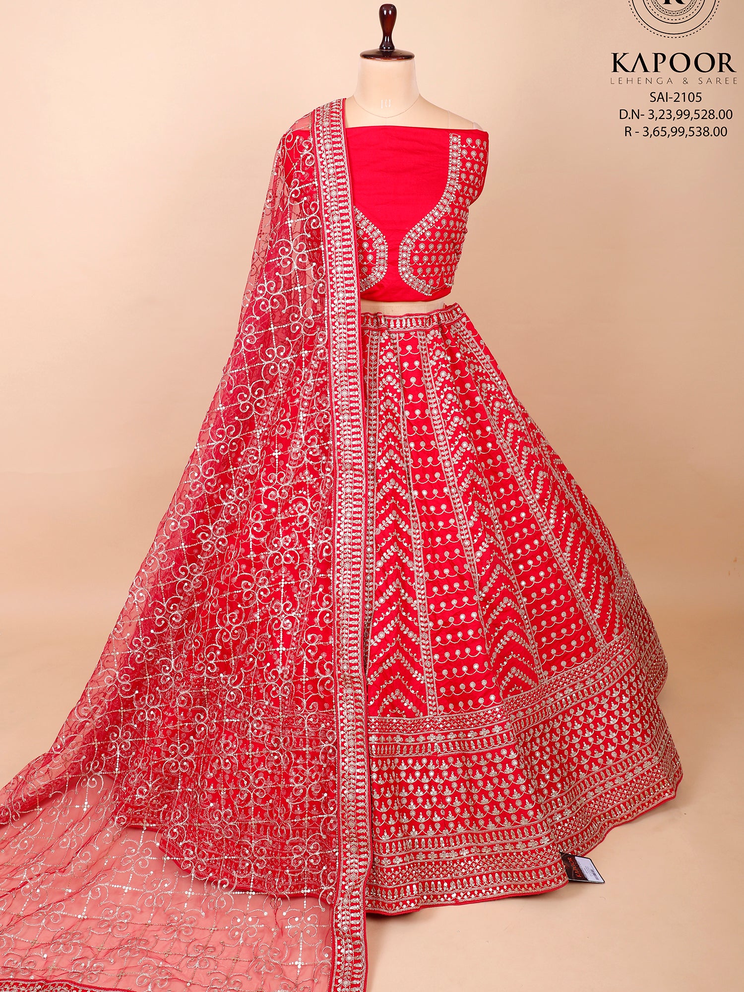 Rani Silk Bridal Lehenga With Embroidery & Sequins