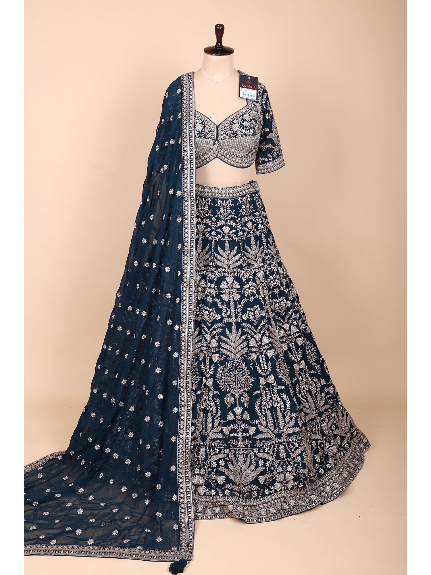 Dark Green Party Wear Lehenga With Jarkan Detailing