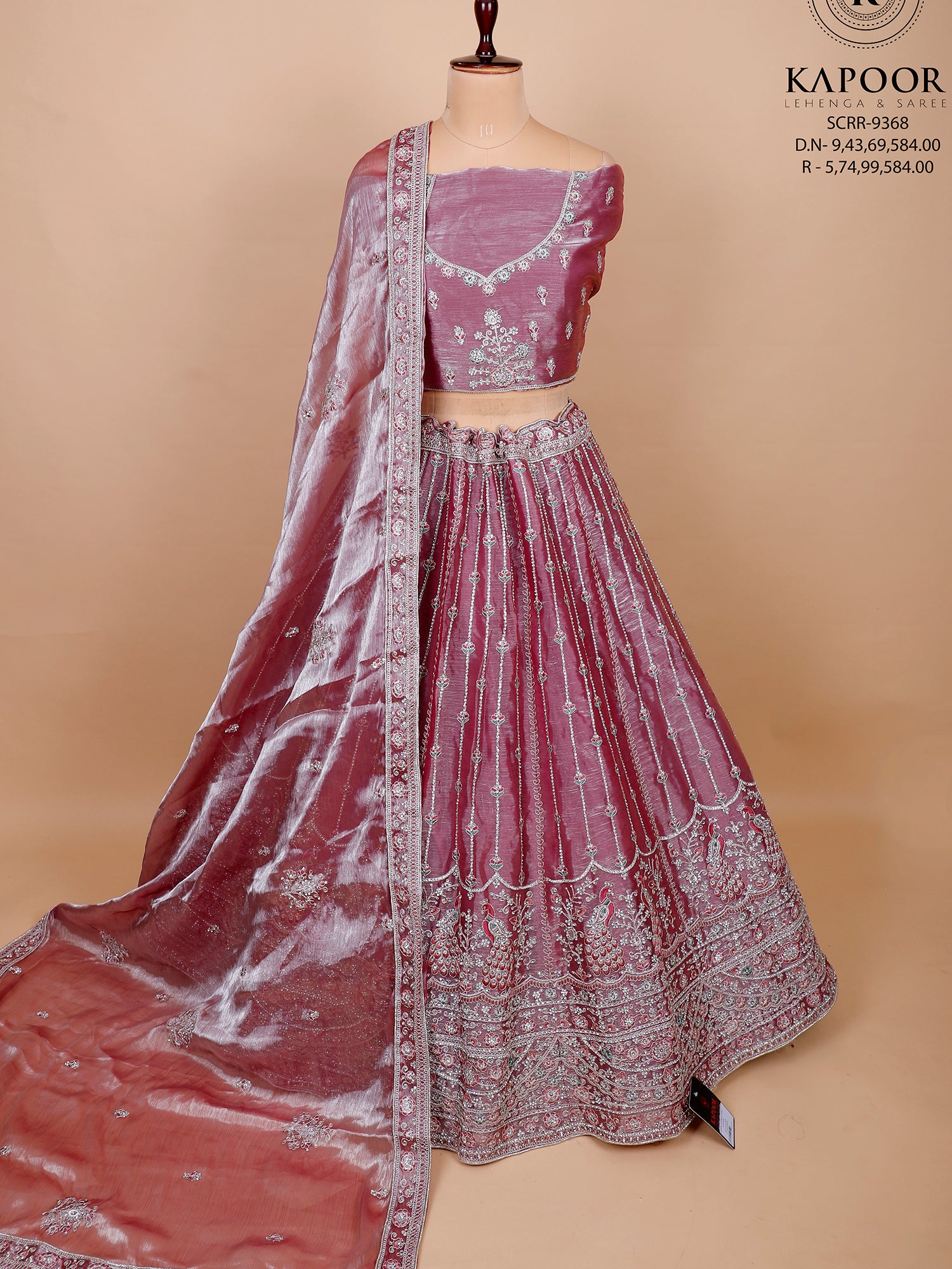 Onion Pink Embroidered Lehenga With Jarkan