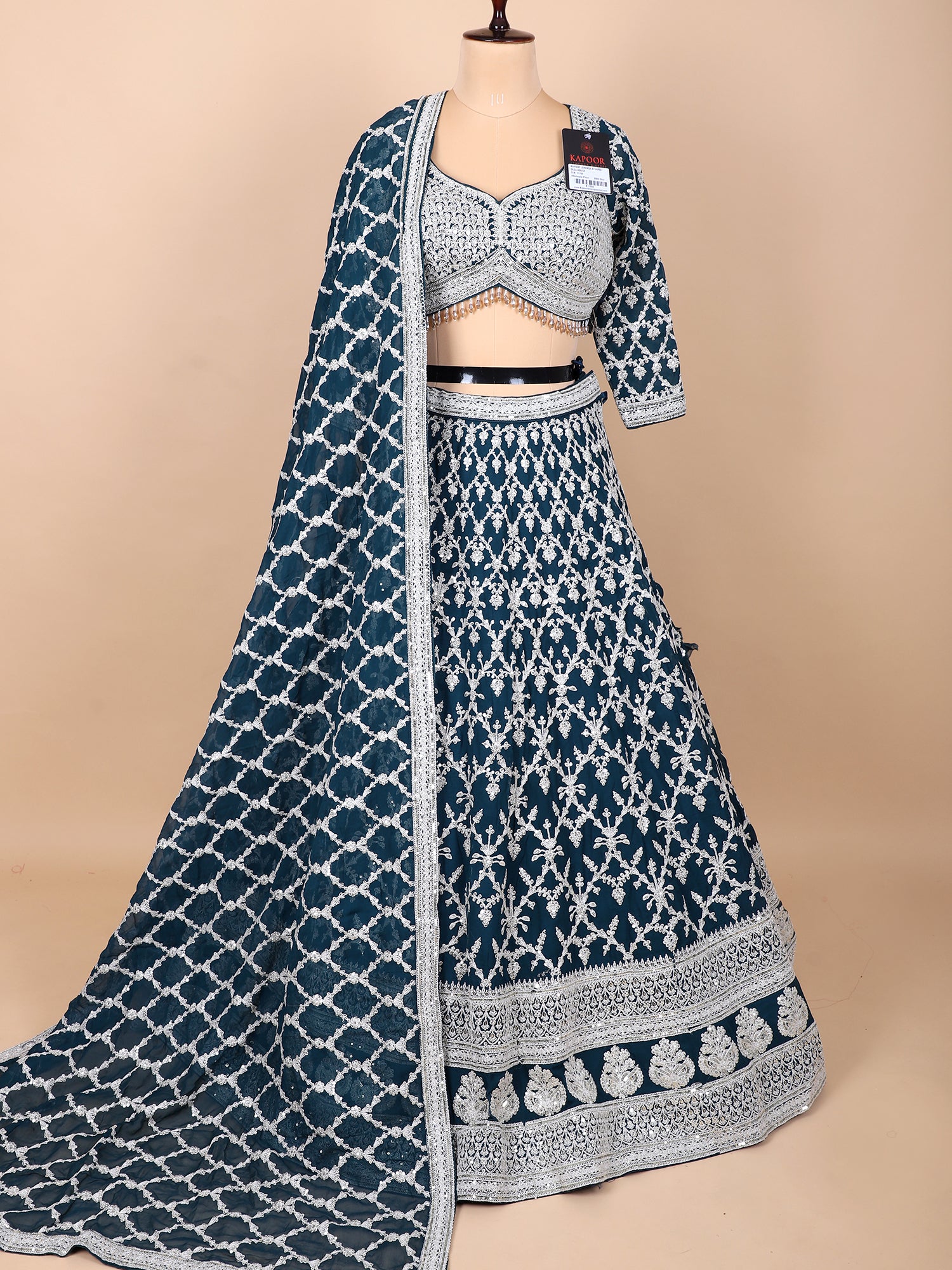 Enchanting Kerosene Blue Georgette Lehenga For Statement Evenings