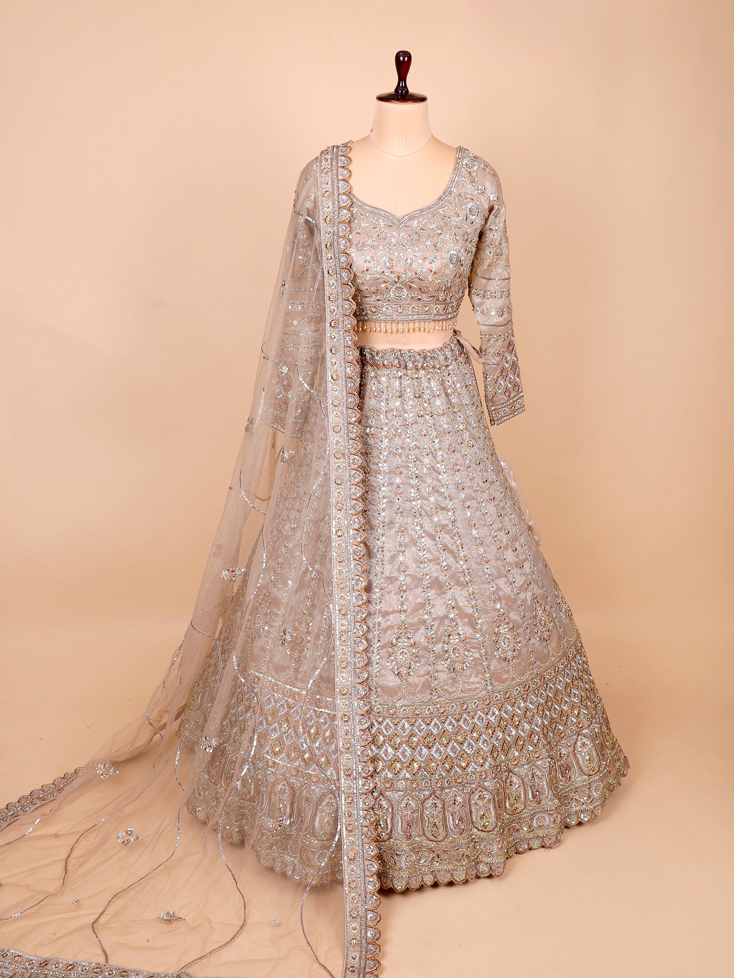 Copper Gold Jimmy Choo Jarkan Lehenga