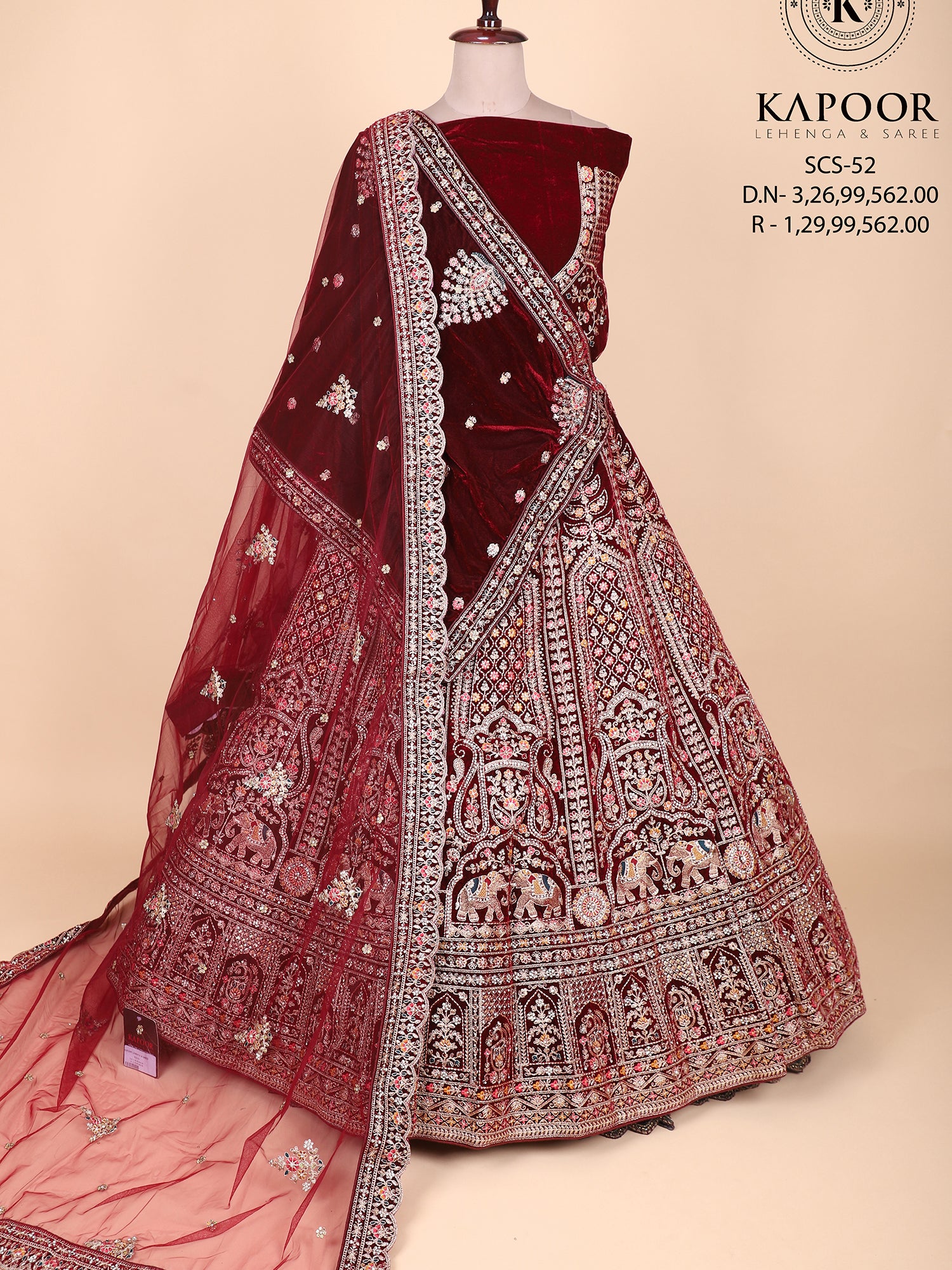 Opulent Maroon Lehenga With Handcrafted Jarkan & Thread Accents