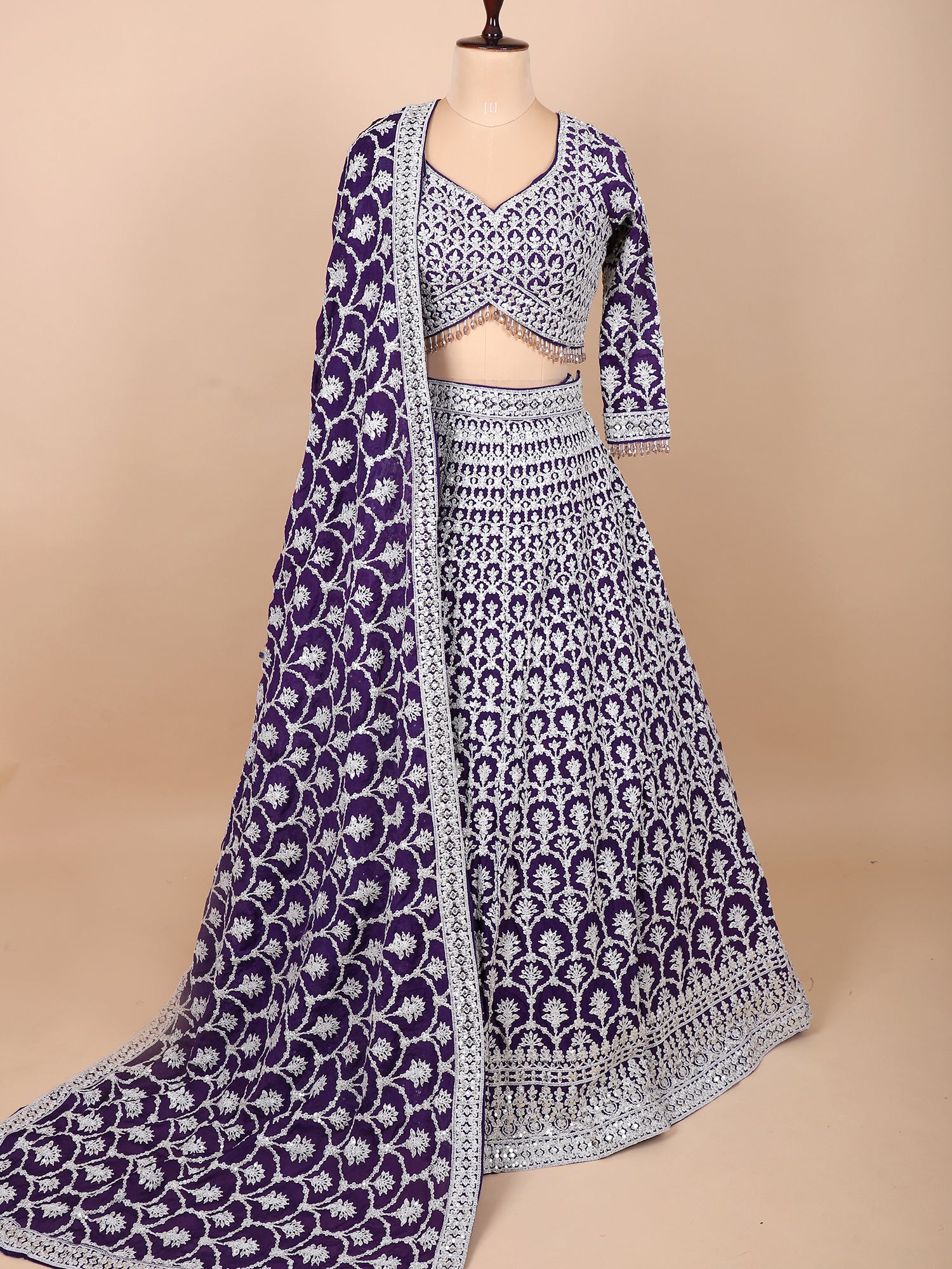 Royal Radiance Purple Georgette Lehenga