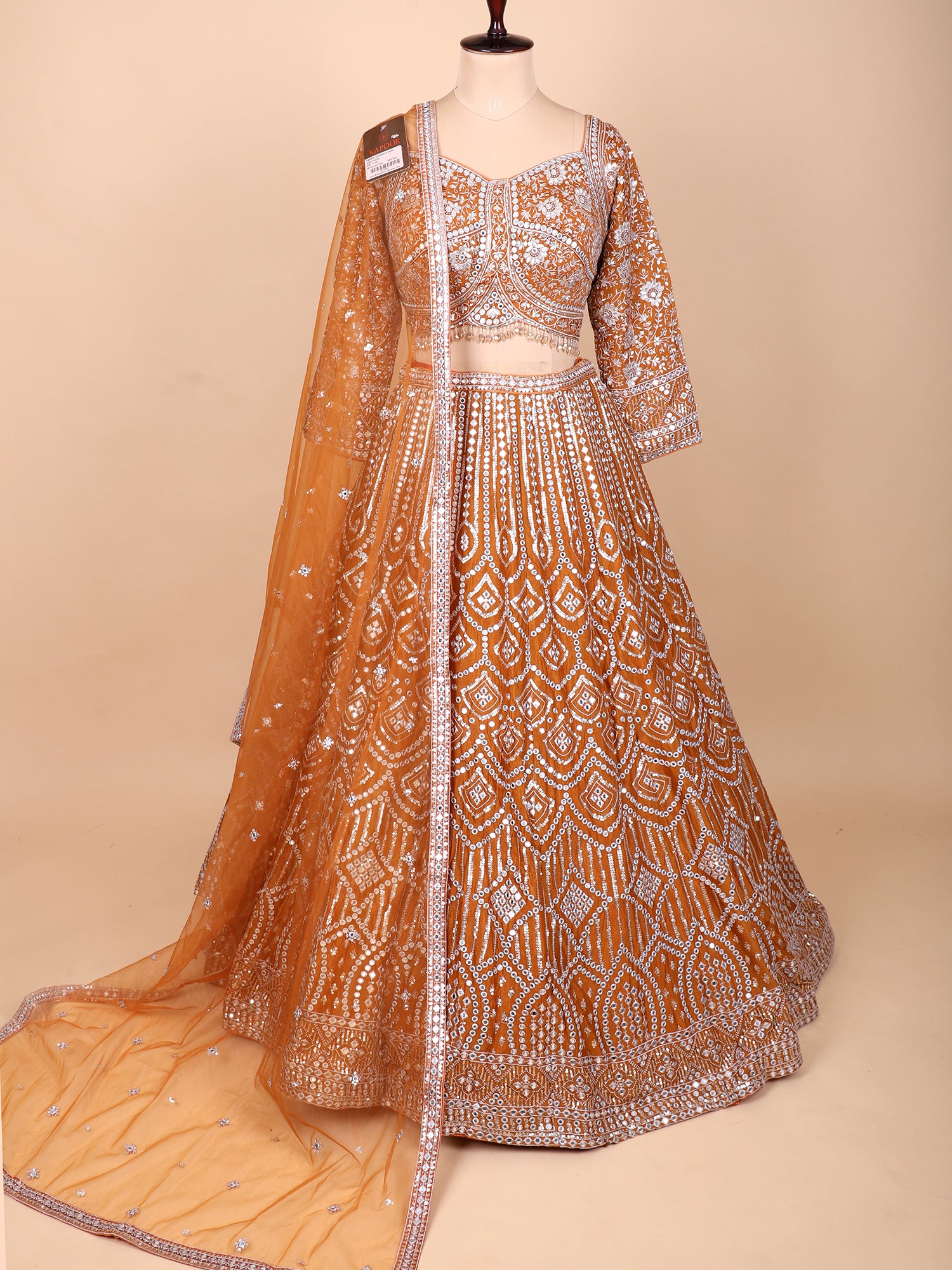 Mustard Orange Georgette Lehenga