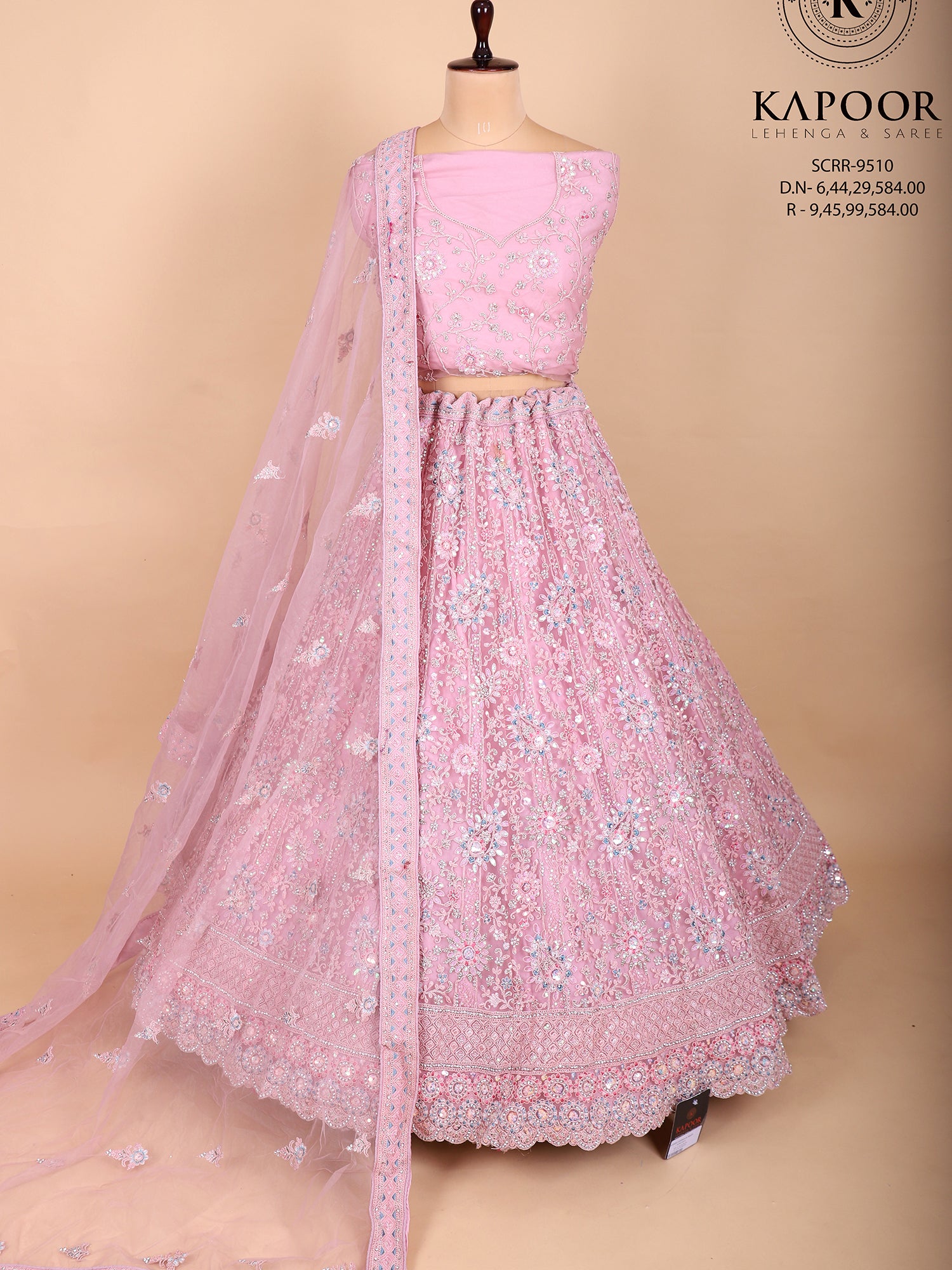 Buy Net Jarkan Pink Lehenga Online