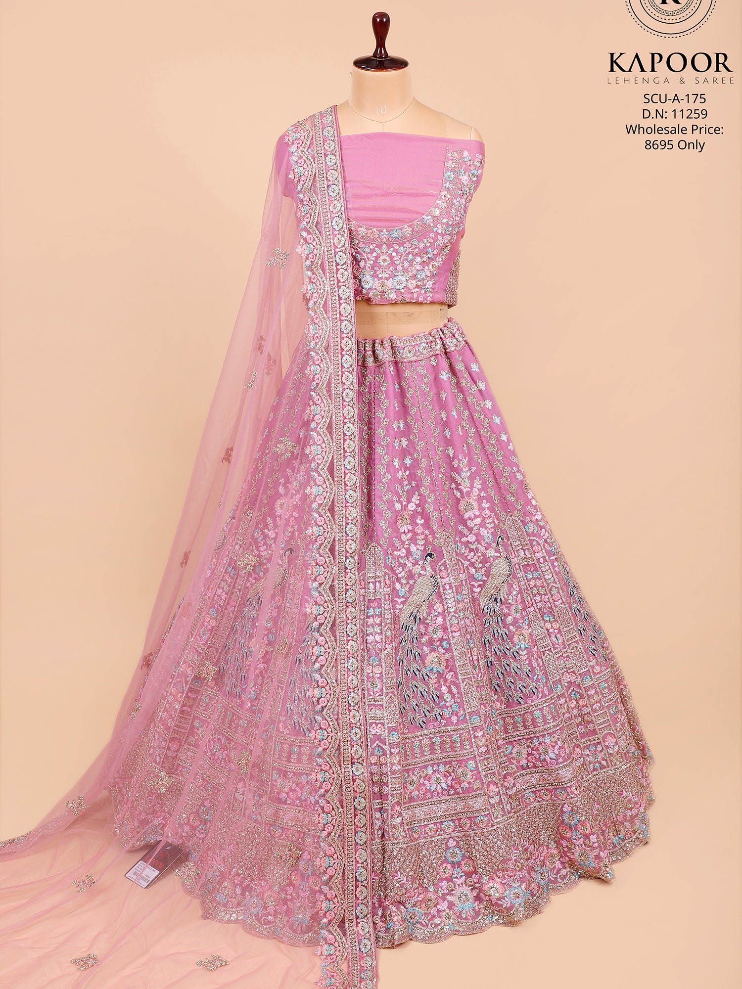Lavender Georgette Lehenga With Sequins