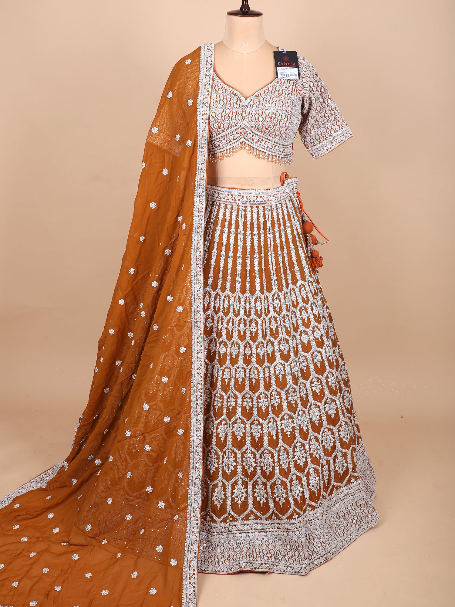 Sunflare Orange Georgette Lehenga