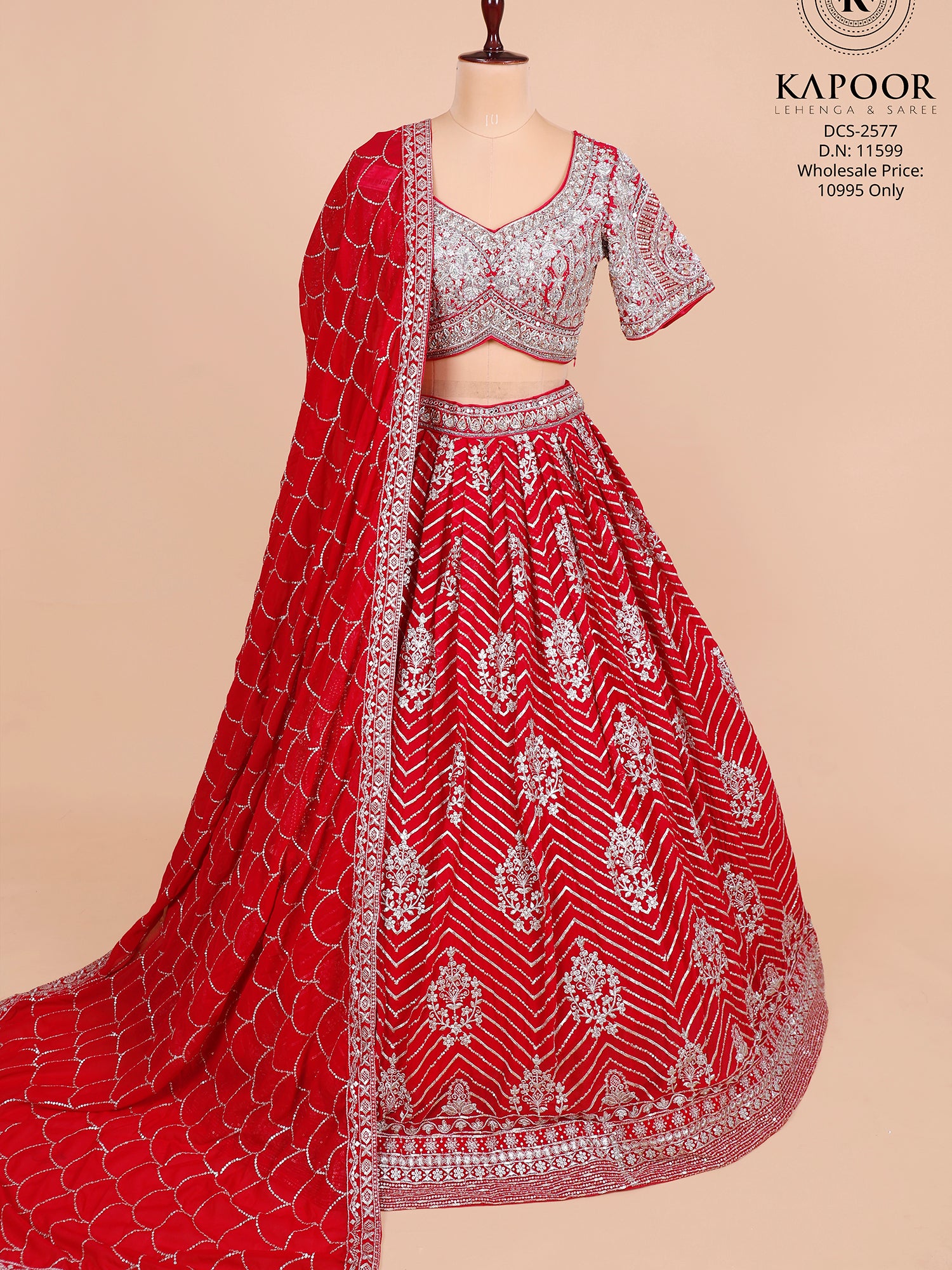 Zardozi Embroidered Georgette Lehenga