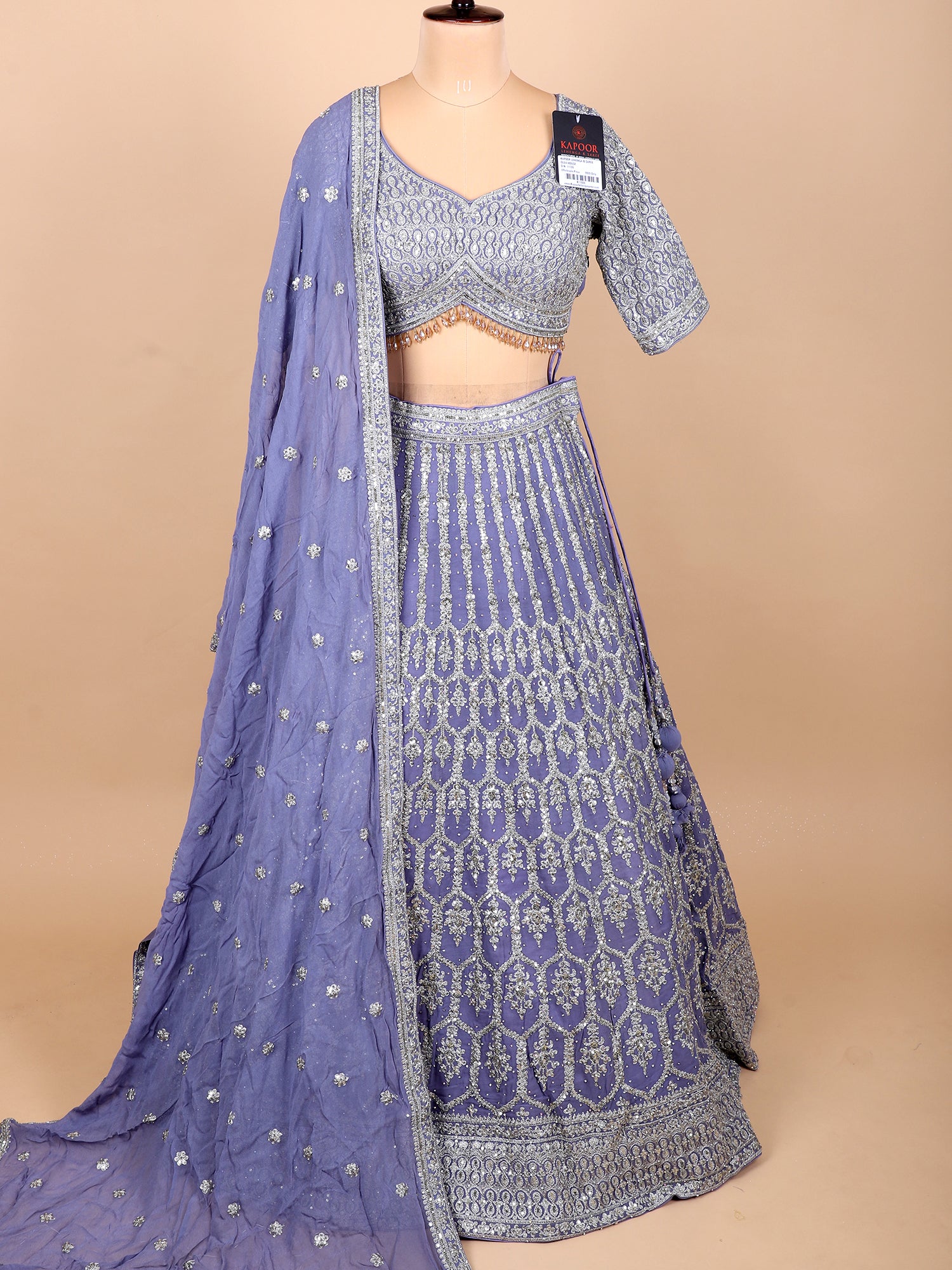 Lavender Gleam Georgette Lehenga