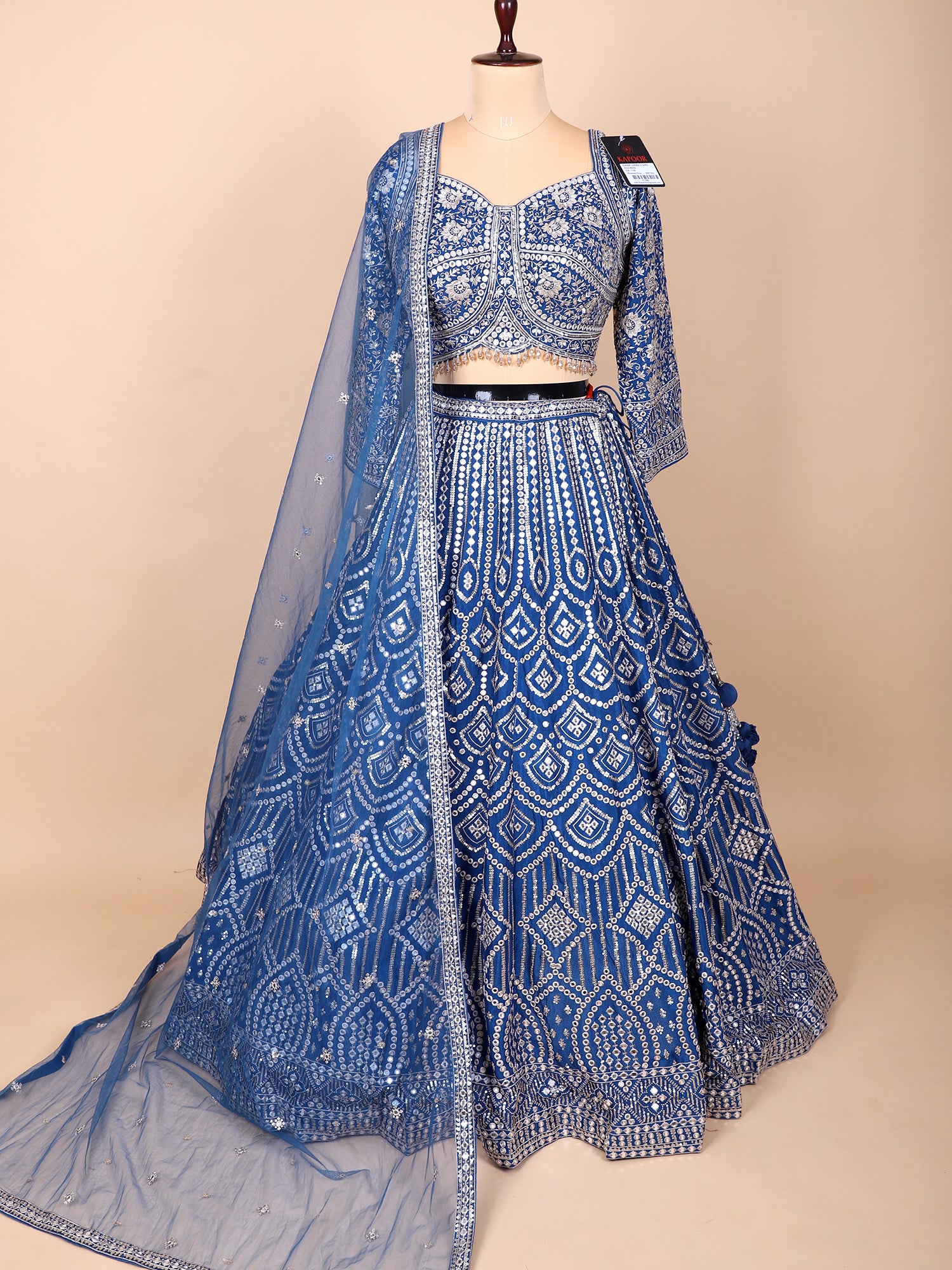 Embroidered Blue Georgette Outfit