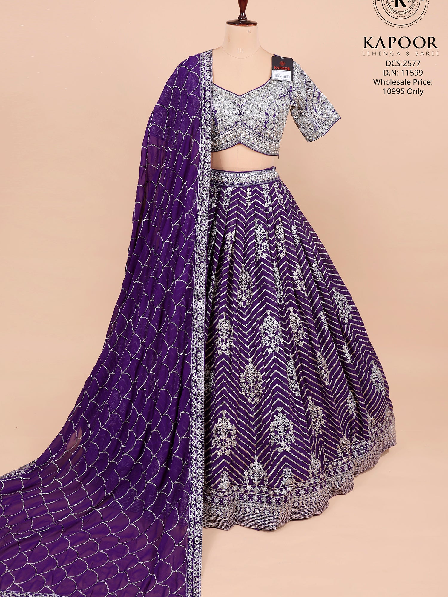 Royal Amethyst Zardozi Blouse Lehenga