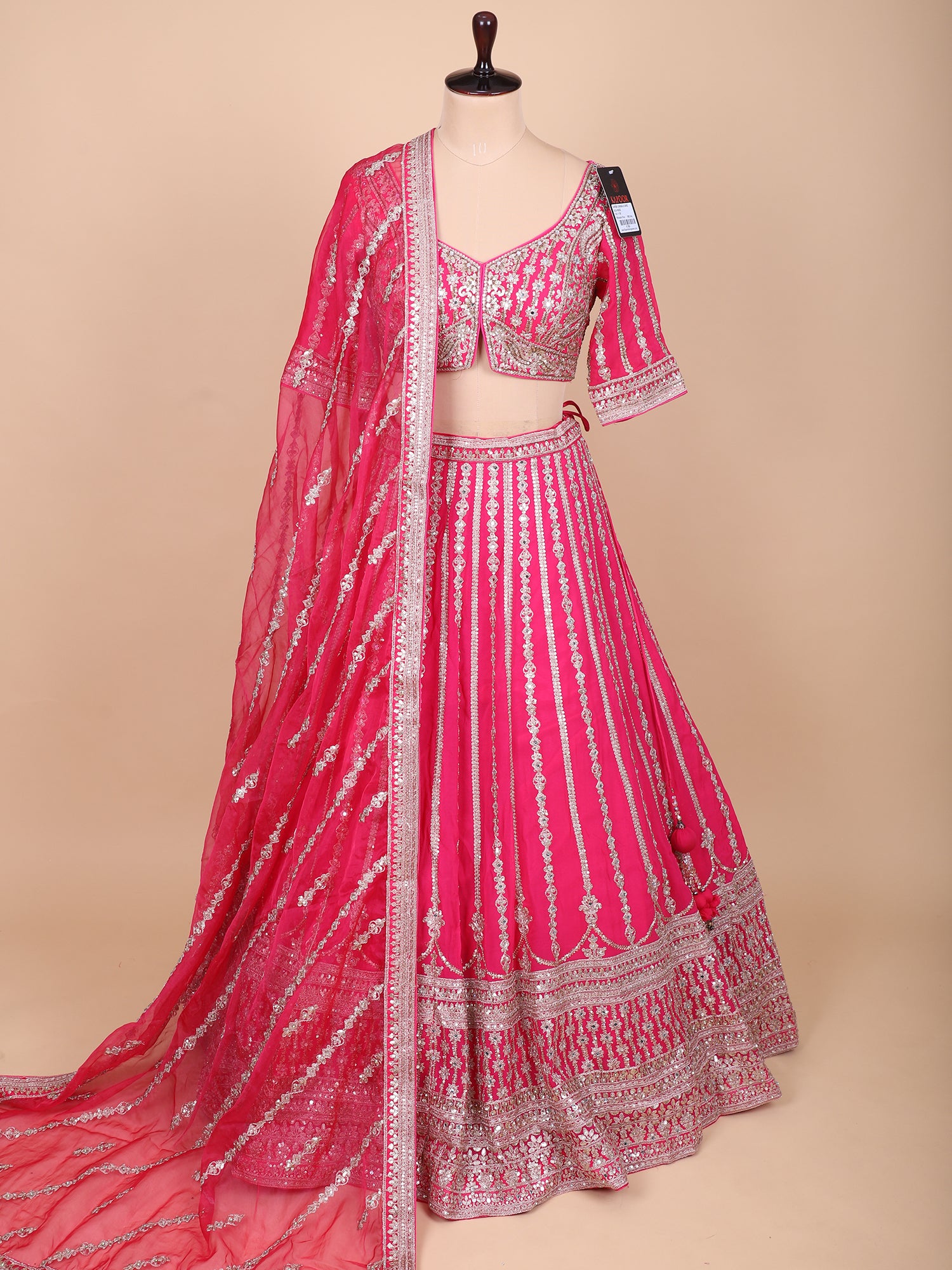 Charming Pink Georgette Lehenga With Embroidery