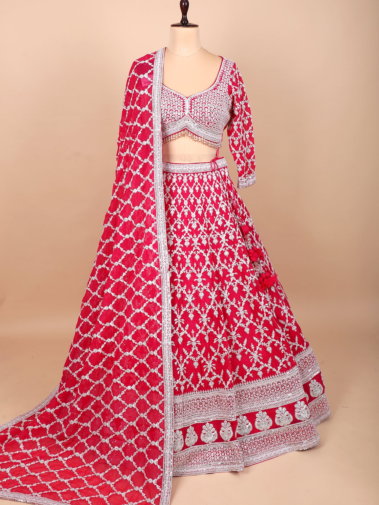 Designer Pink Georgette Lehenga Set