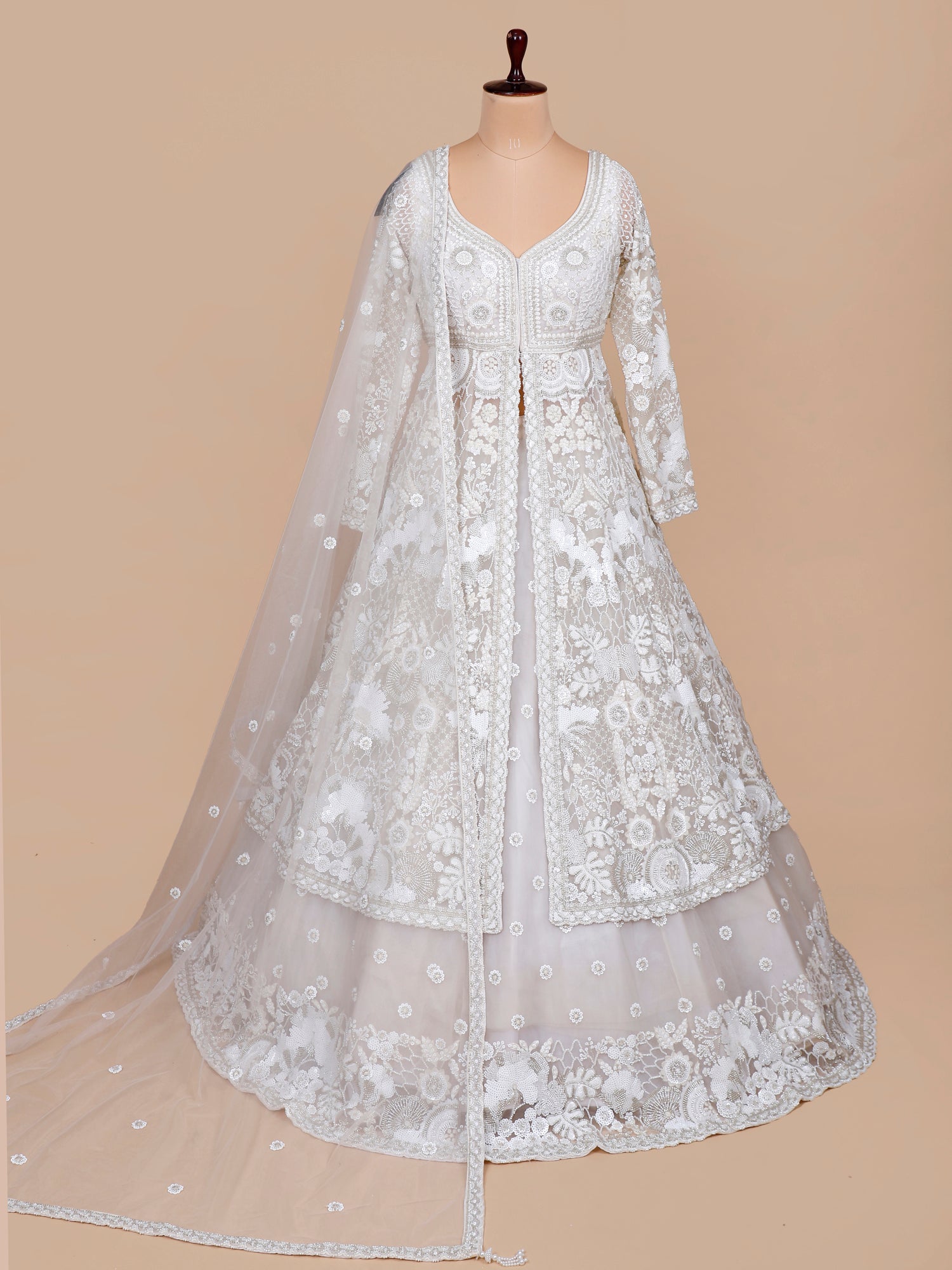 Snowflake Charm Beaded Net Gown <!--  Kapoor Lehenga Saree-->