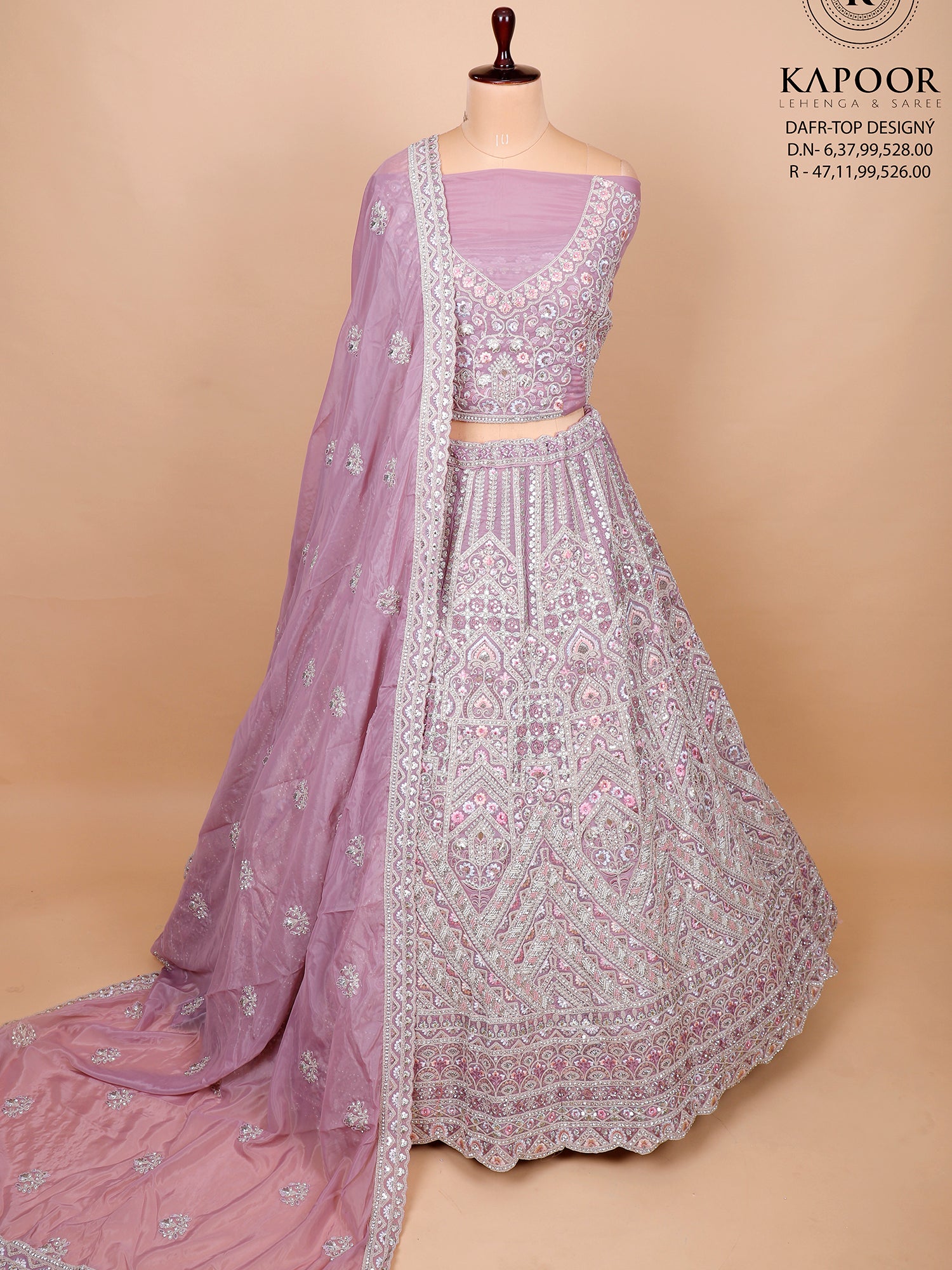 Pink Silk Lehenga With Handwork And Beadwork