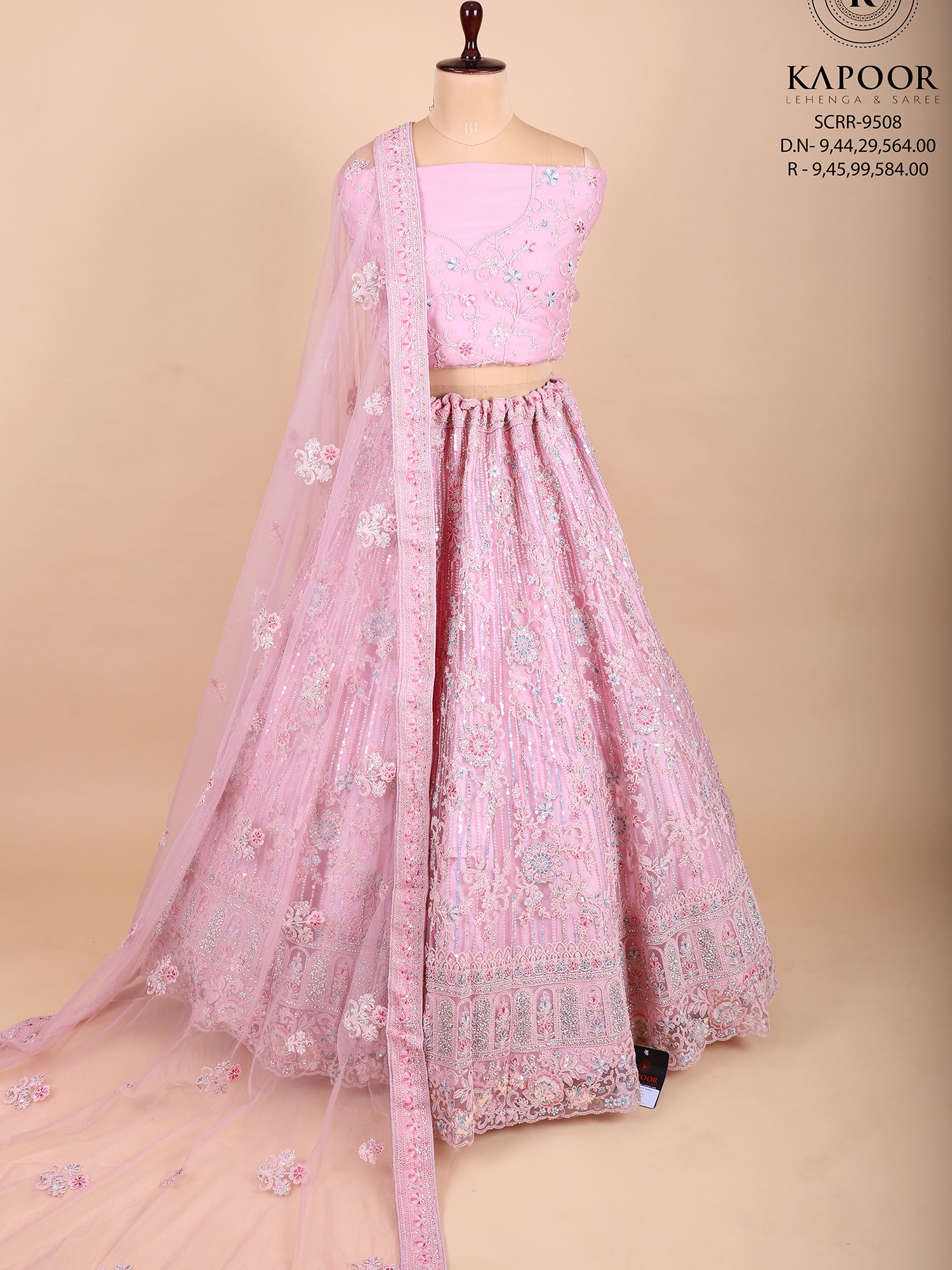 Baby Pink Designer Lehenga With Jarkan Detailing