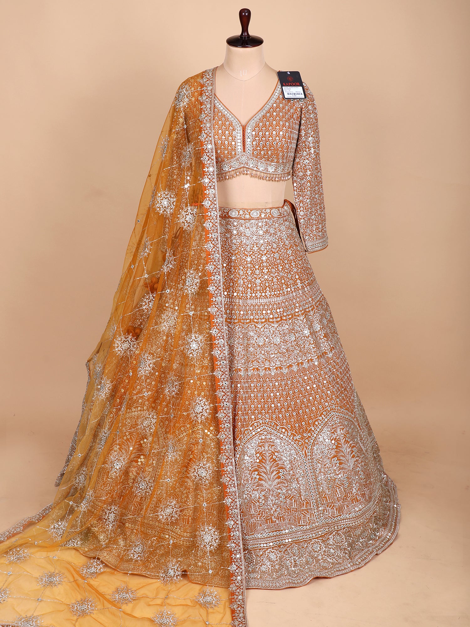 Handcrafted Orange Lehenga For Festive Occasions