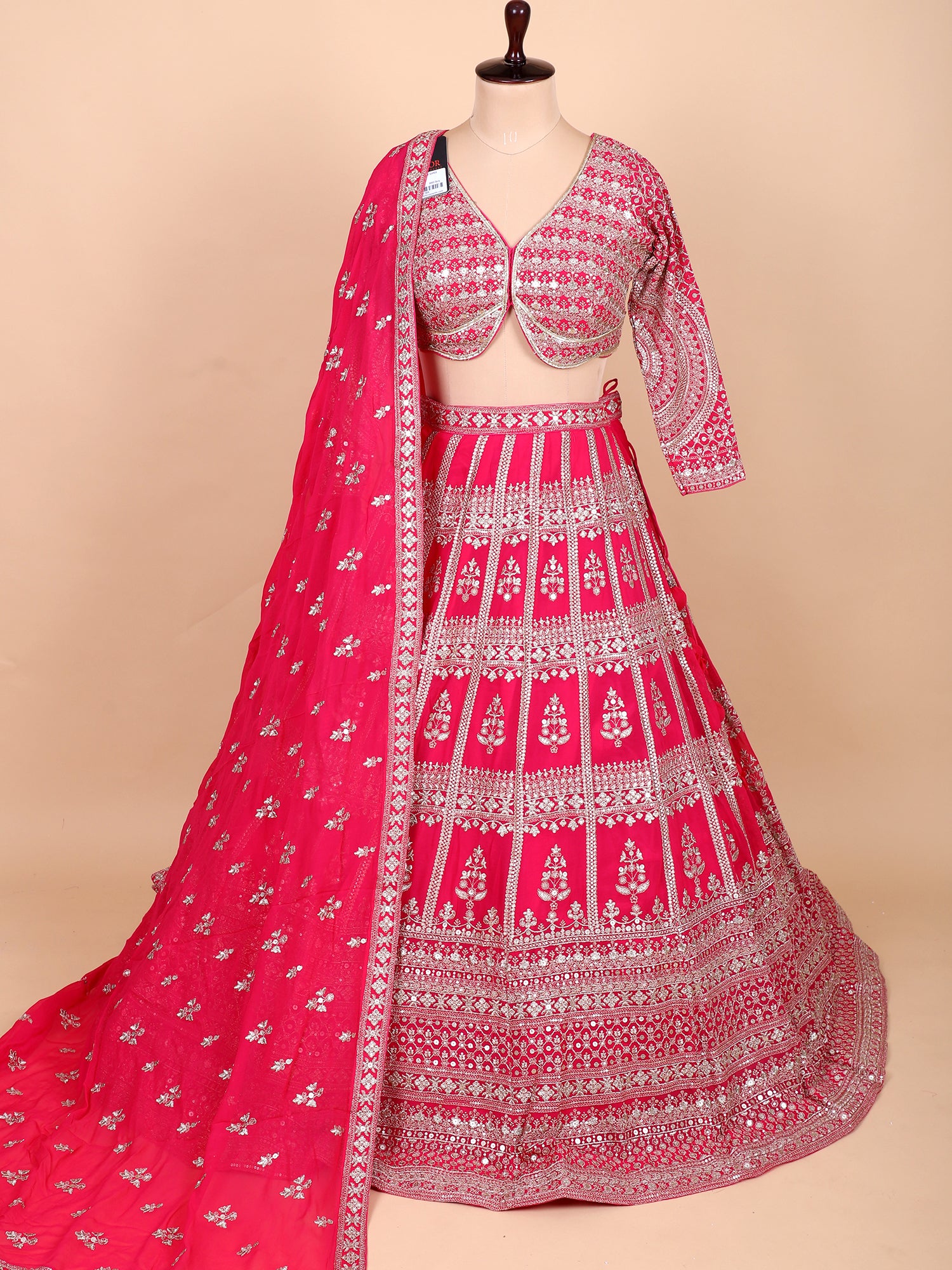 Chic Pink Georgette Lehenga For Festive Occasions