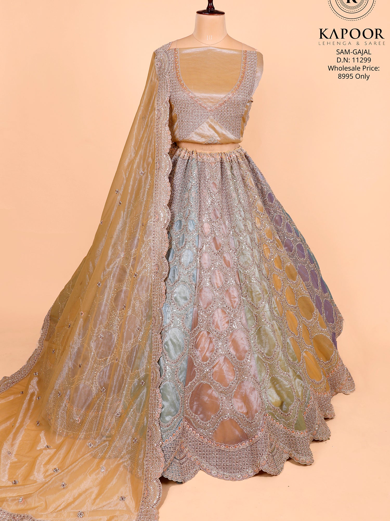 Multi-Hued Jimmy Choo Lehenga With Heavy Thread