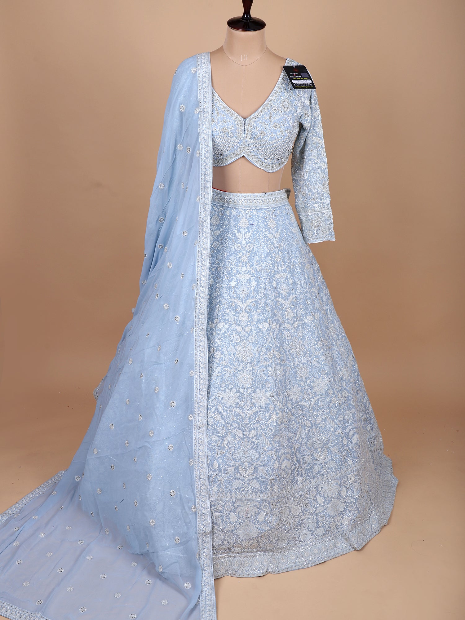Powder Blue Wedding & Party Wear Lehenga Set