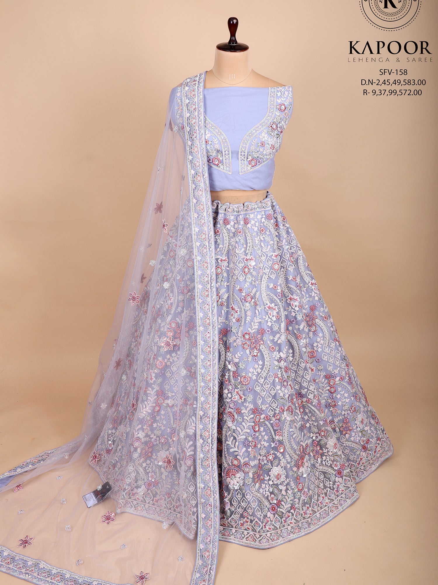 Glow Softly In Lavender Net Jarkan Lehenga