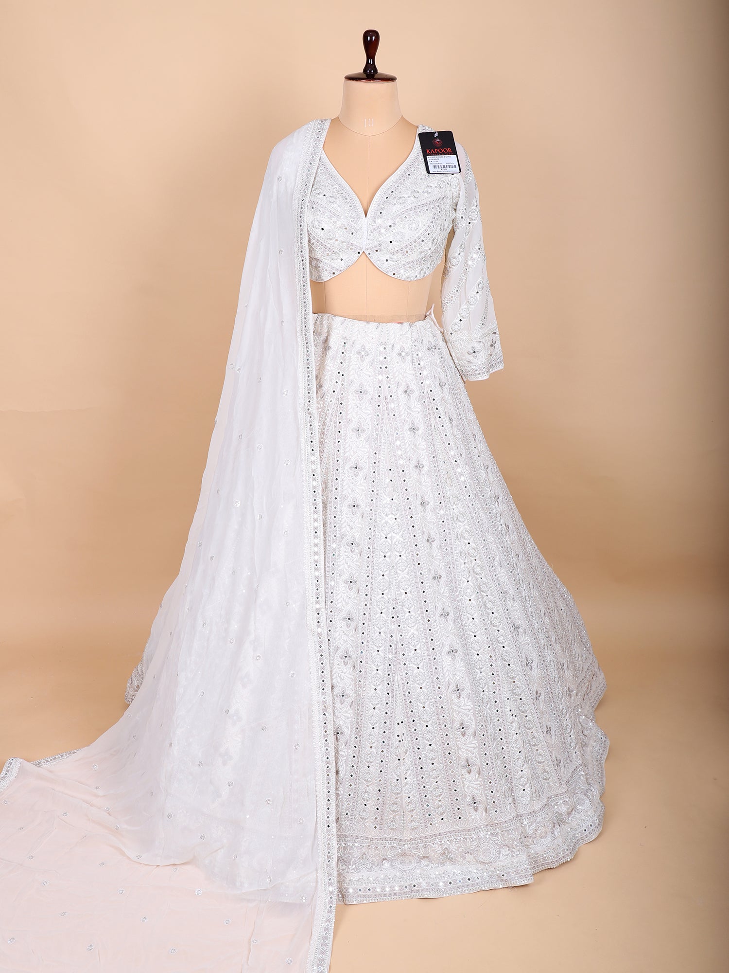 Ethereal White Lehenga With Delicate Thread Handwork