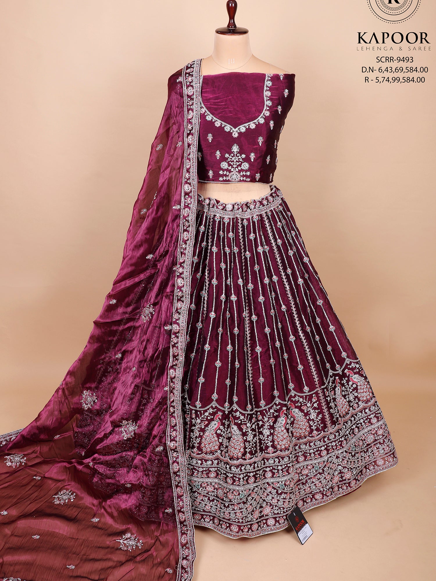 Dark Maroon Statement Lehenga
