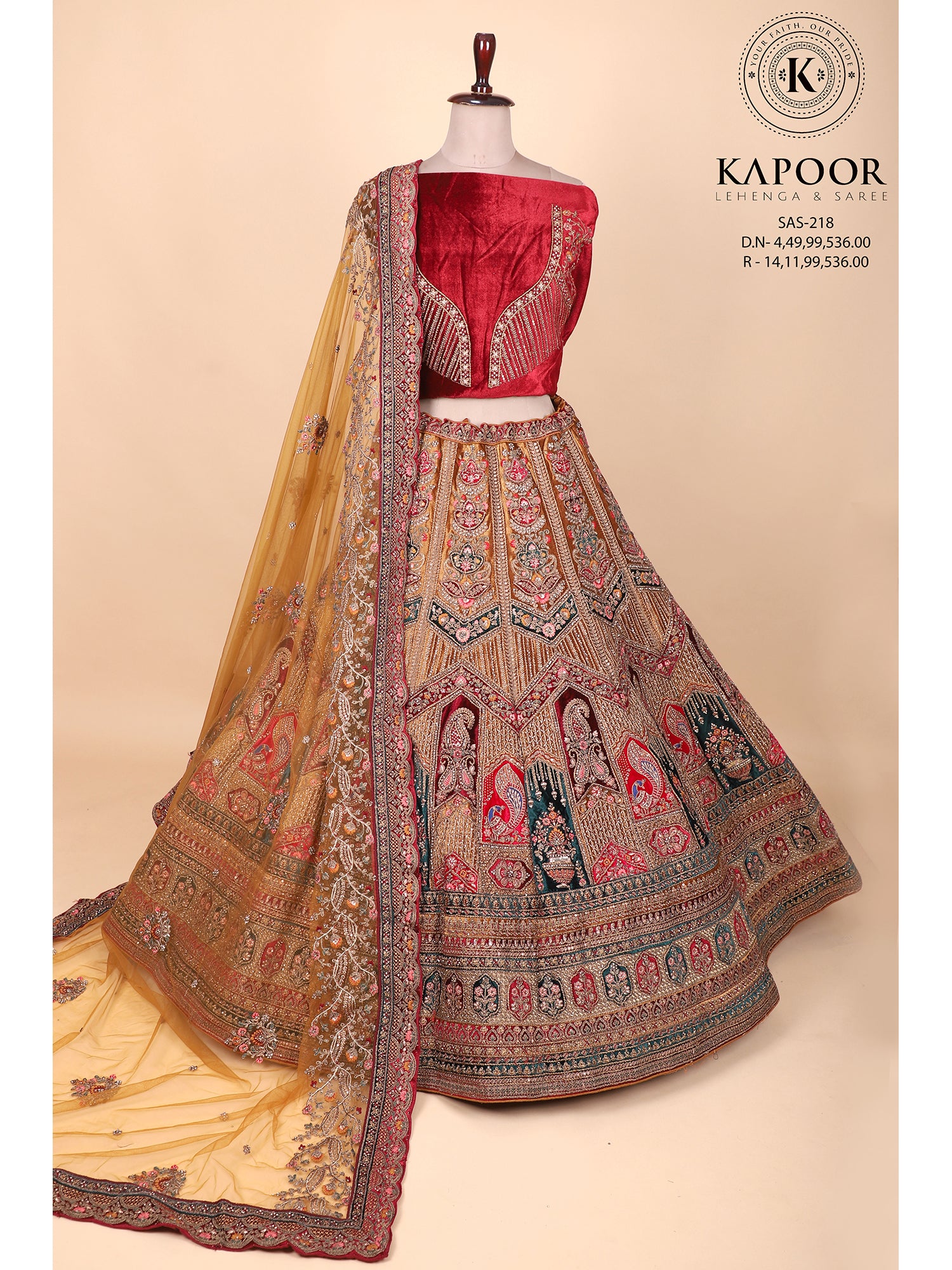 Multicolor Lehenga With Jarkan Sparkle & Artistic Thread Embroidery