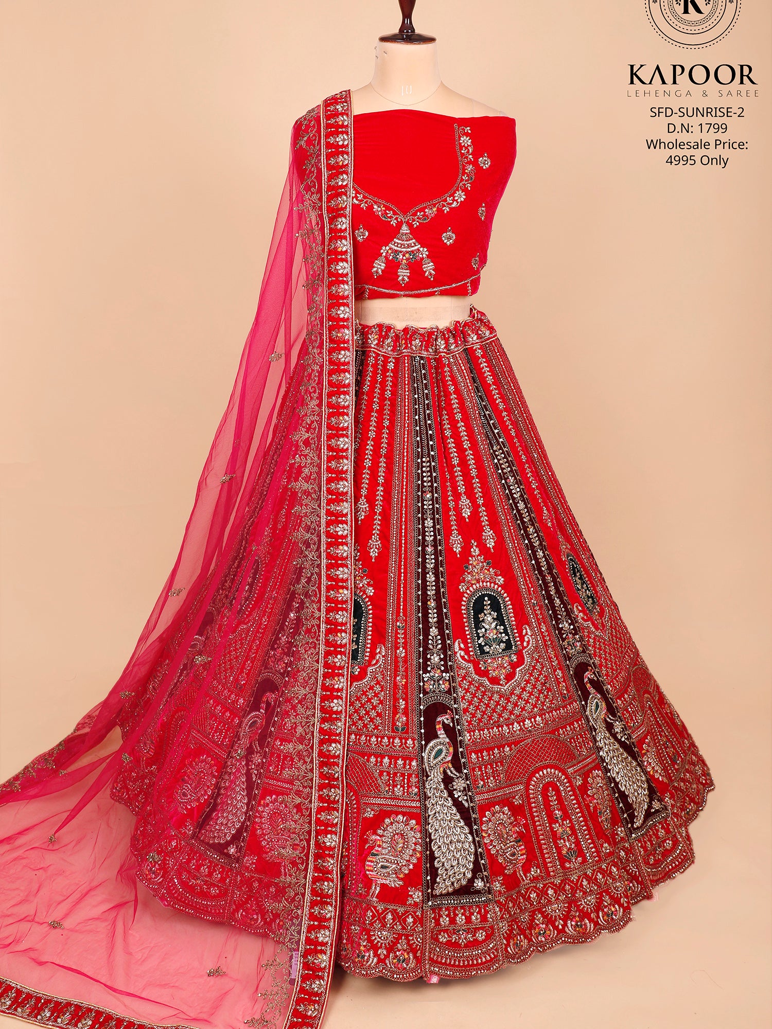 Rani Velvet Bridal Lehenga