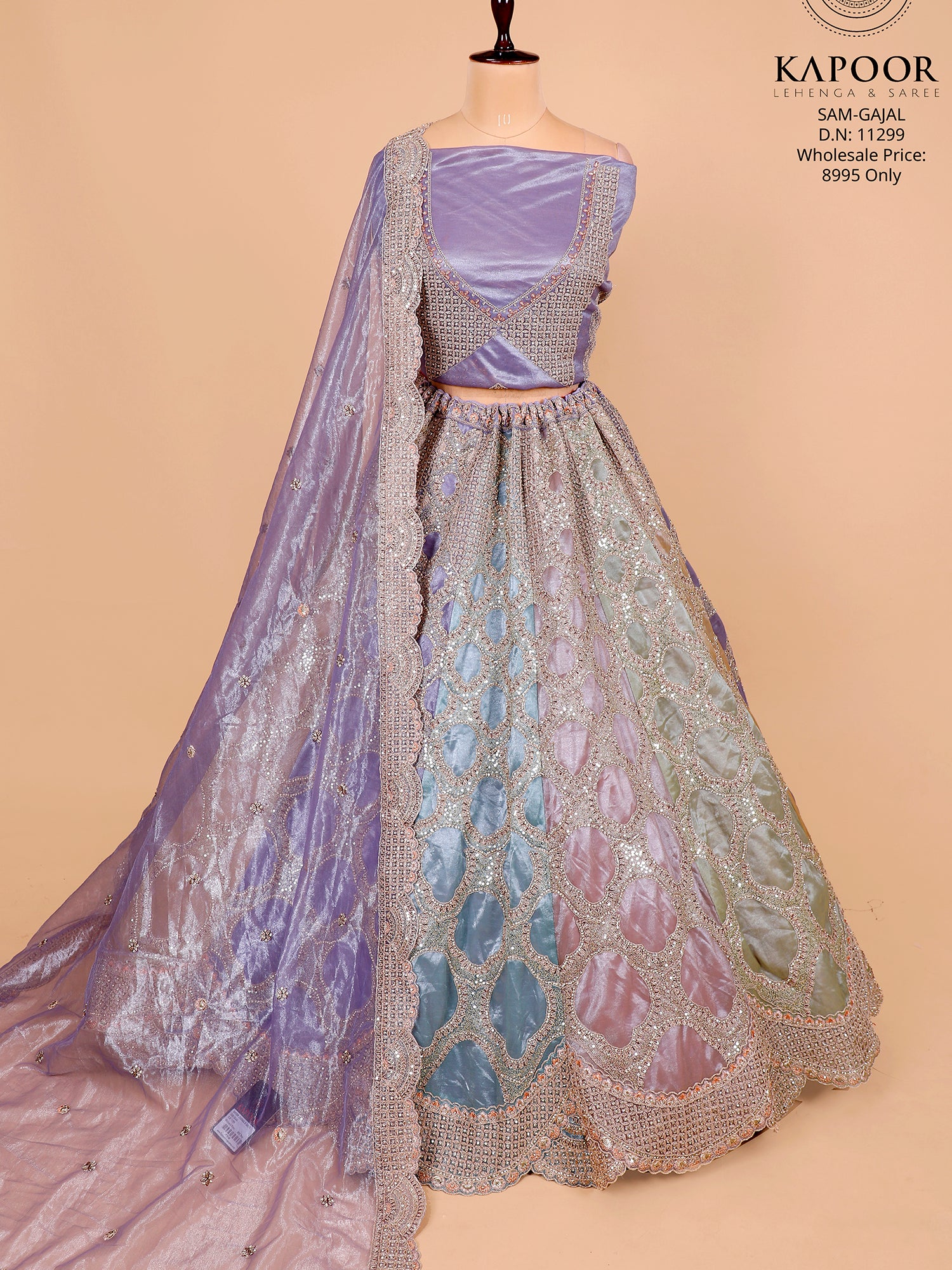 Purple Jimmy Choo Sequin Work Lehenga
