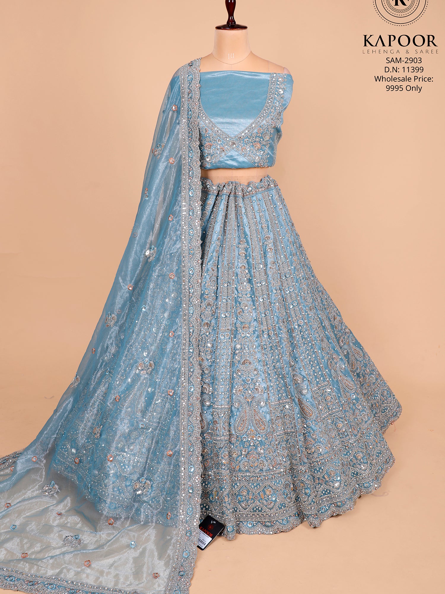 Powder Blue Luxury Lehenga