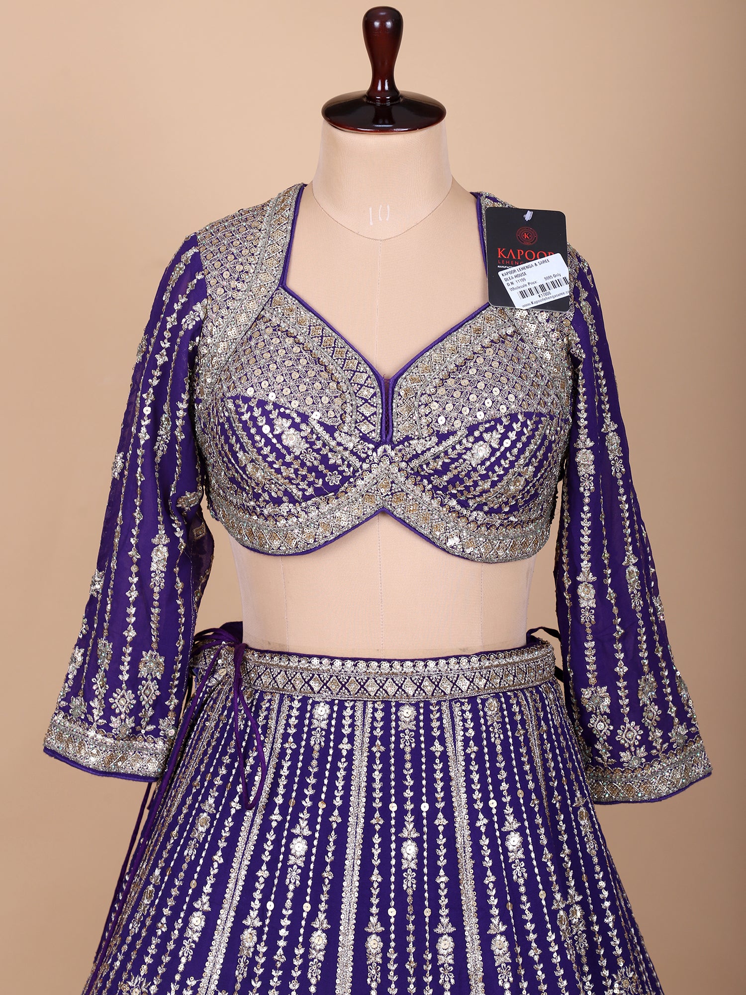 Bloom Purple Georgette Lehenga With Artisan Jarkan Detailing