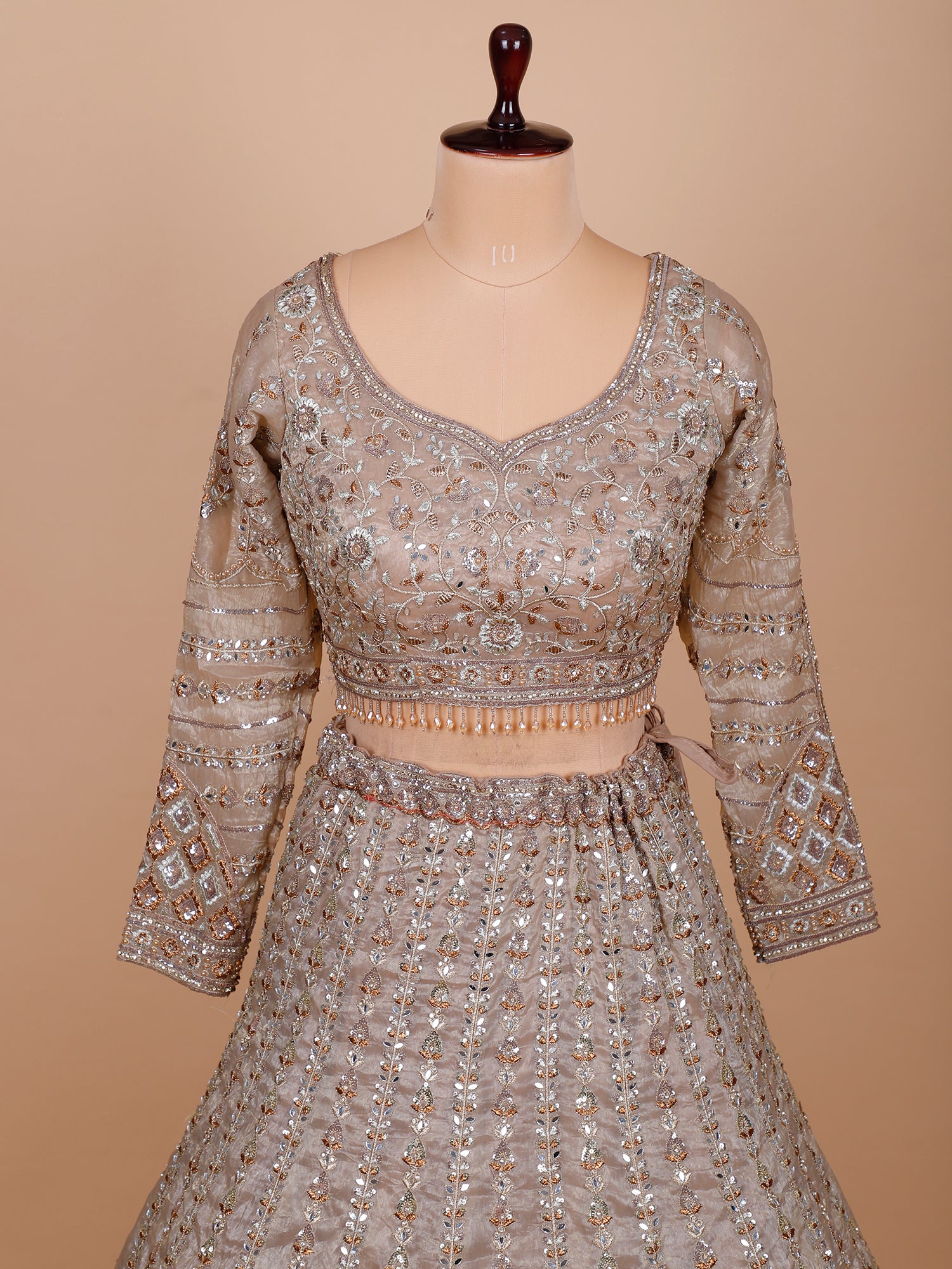 Copper Gold Jimmy Choo Jarkan Lehenga