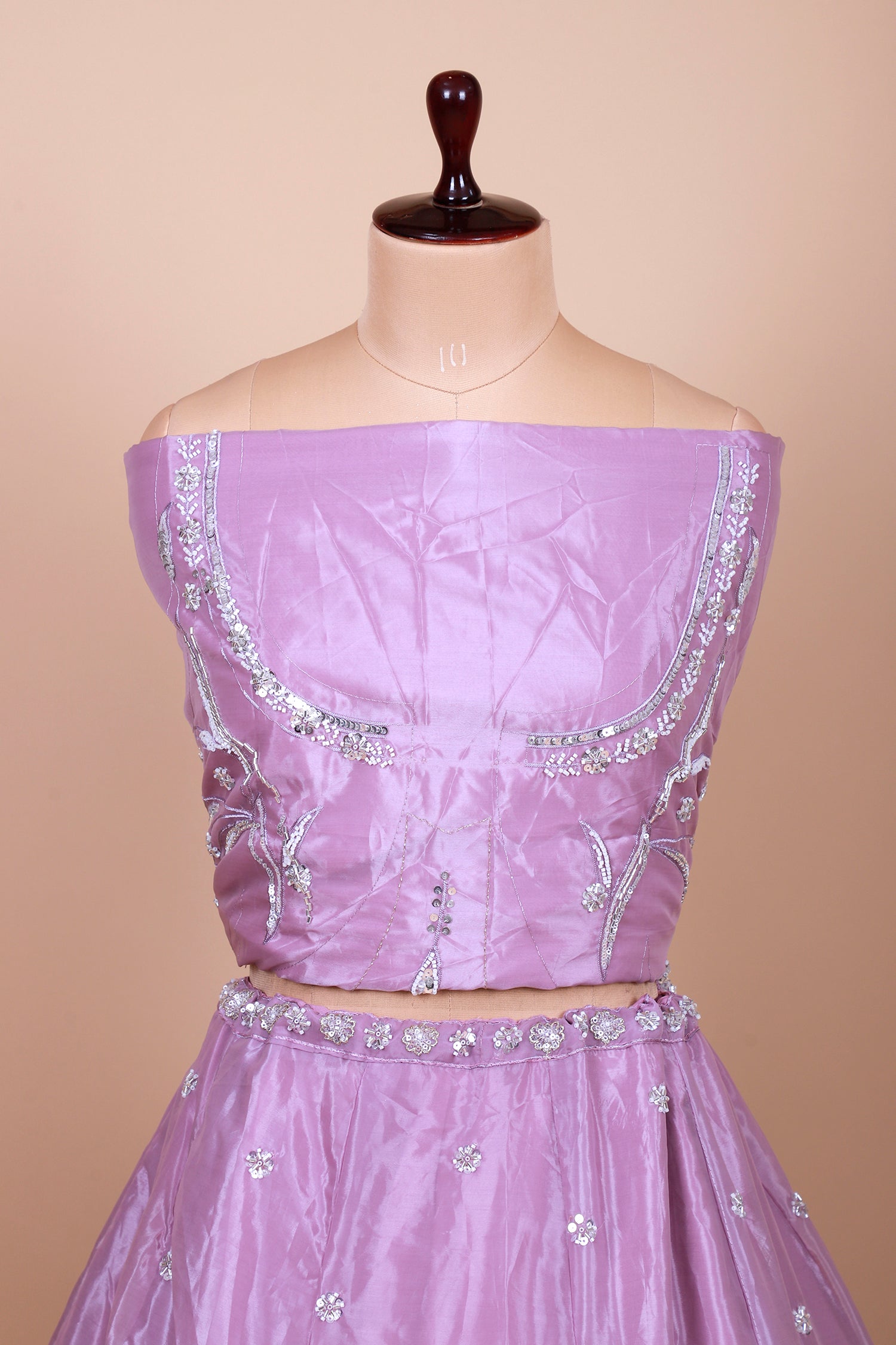 Lavender Lehenga With Tone-To-Tone Embroidery