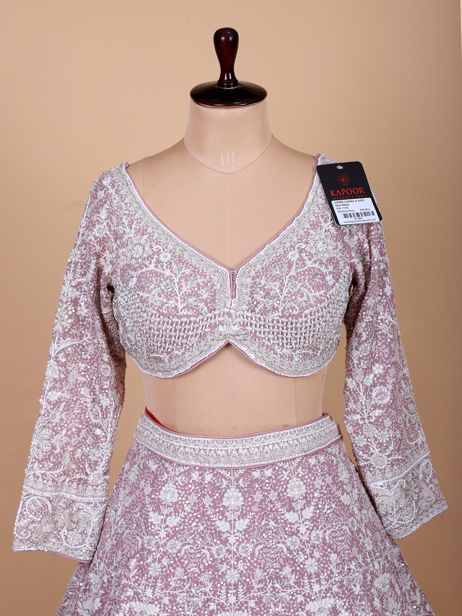 Lavender Lehenga With Thread Work And Dupatta