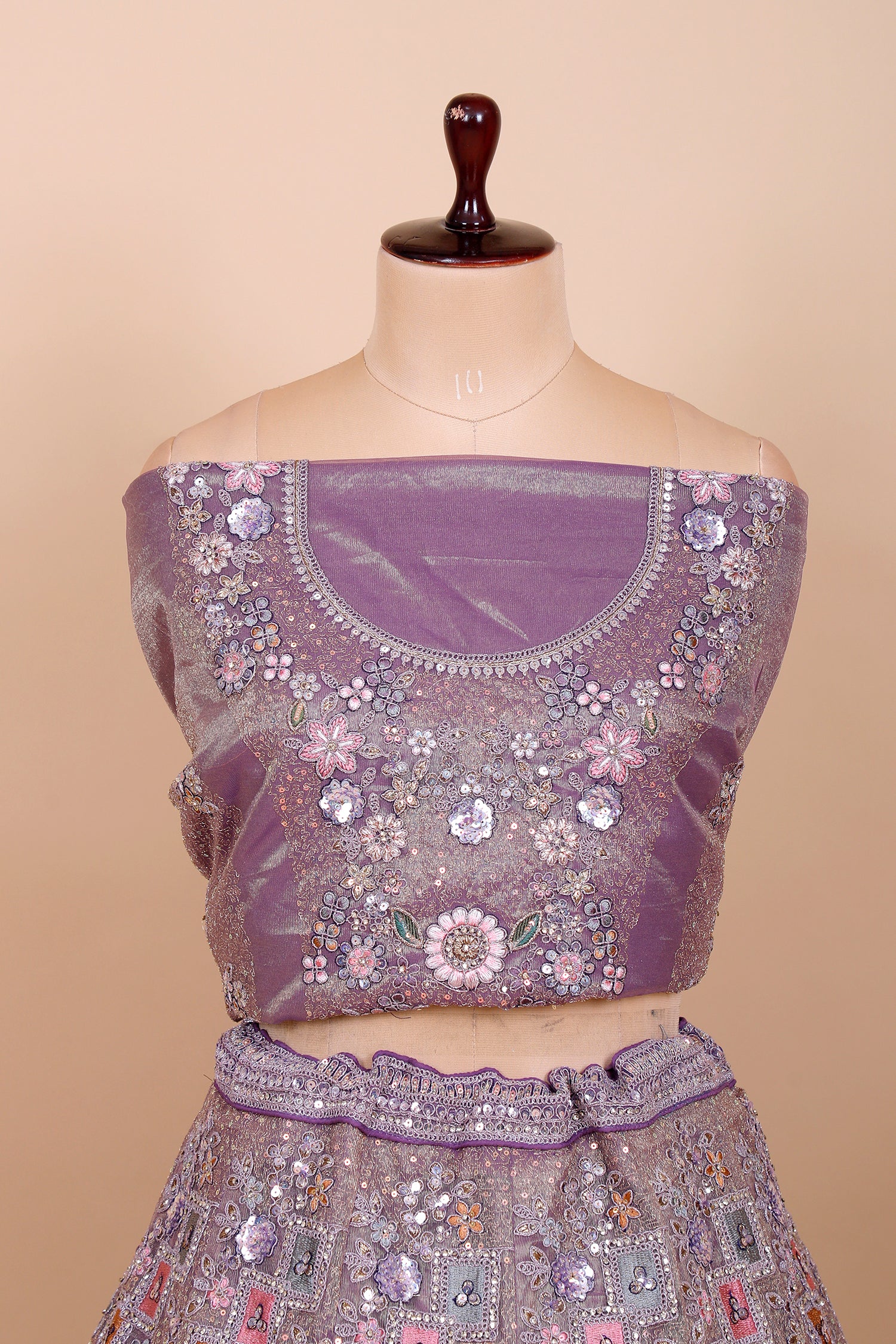 Lavender Shimmer Lehenga With Sequins