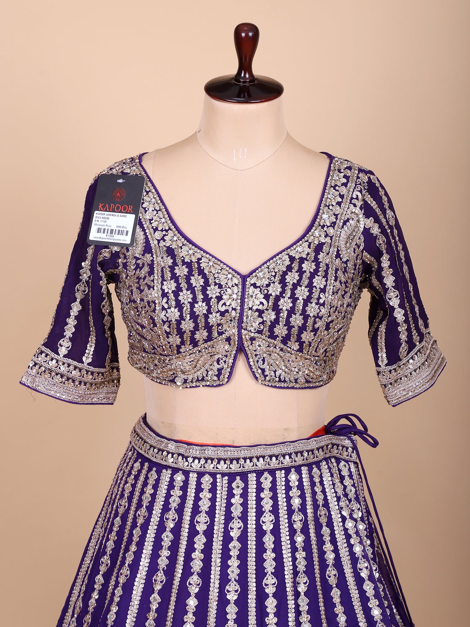 Regal Dark Purple Georgette Lehenga For Weddings