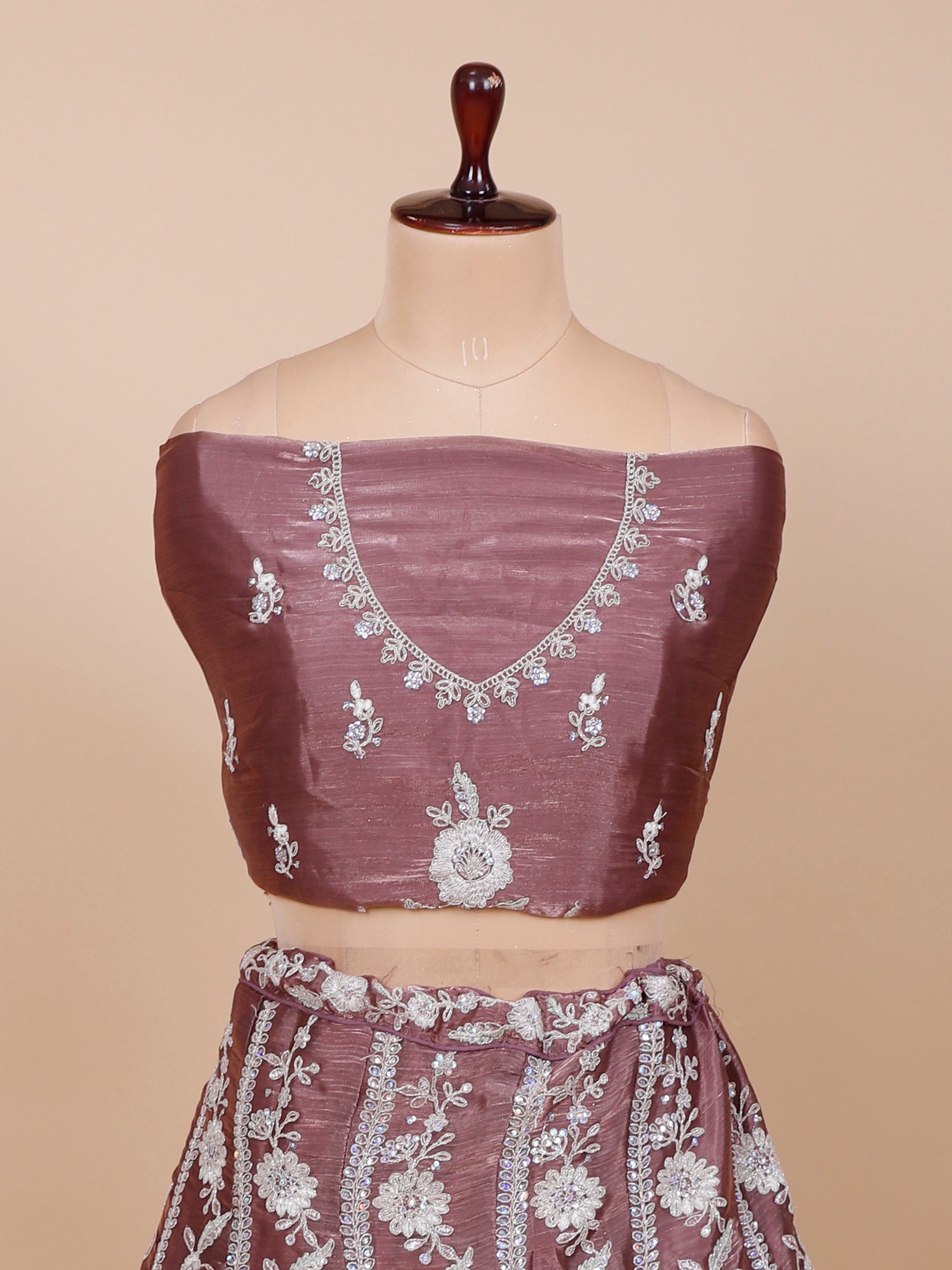 Baby Pink Sparkle Silk Lehenga