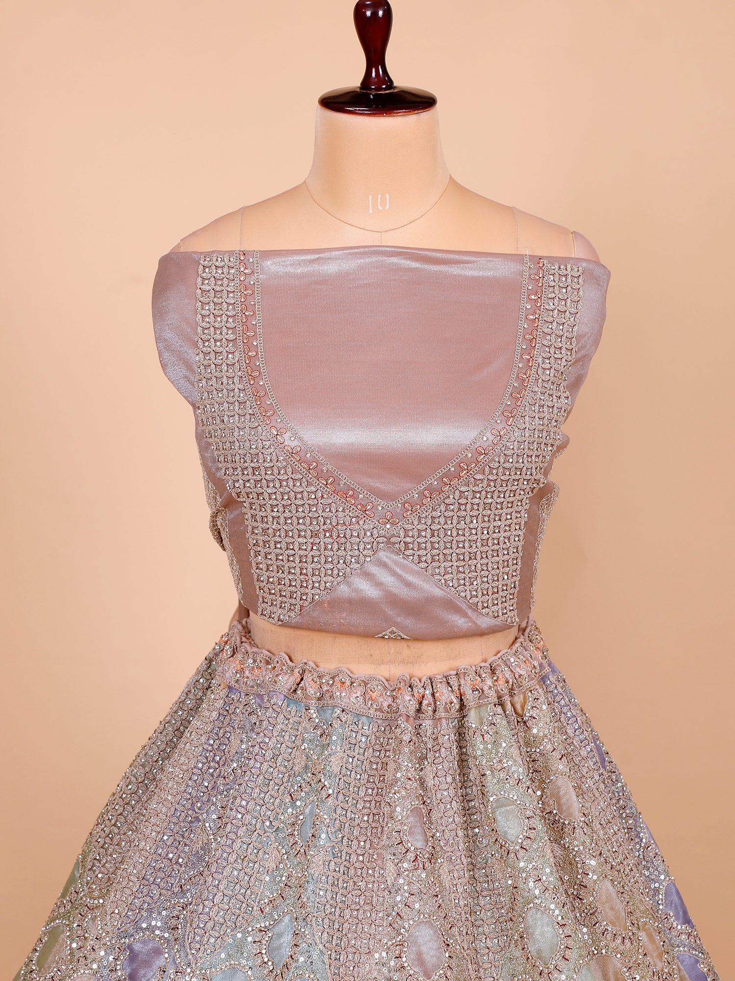 Lehenga Highlighted With Sequins And Rich Thread Work