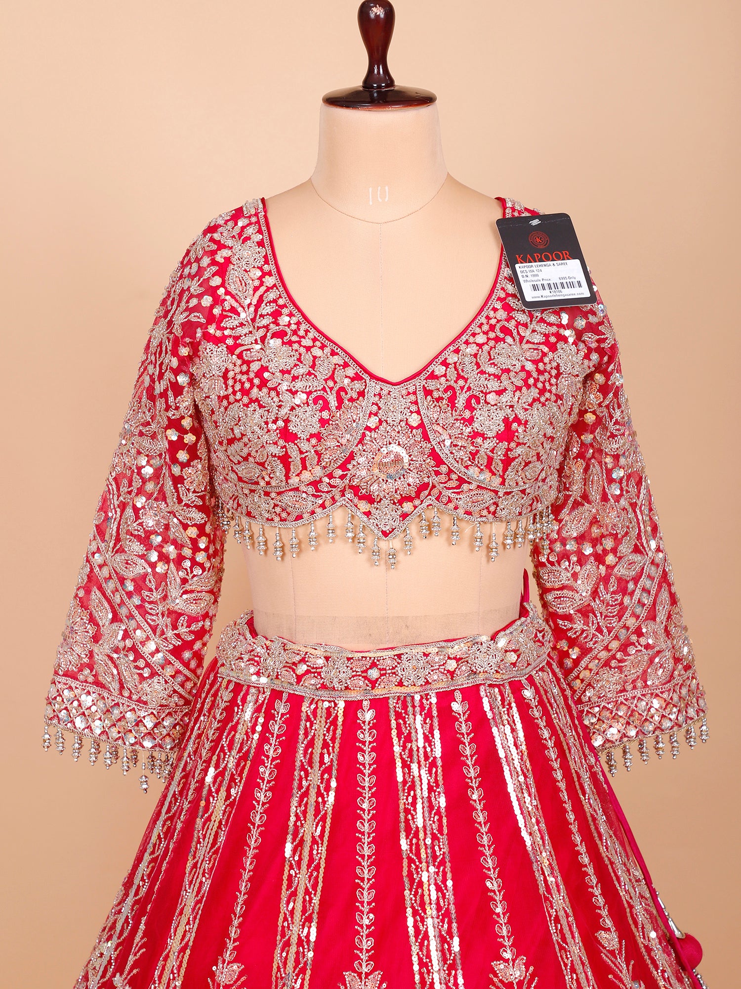 Rani Net Lehenga With Coding Work
