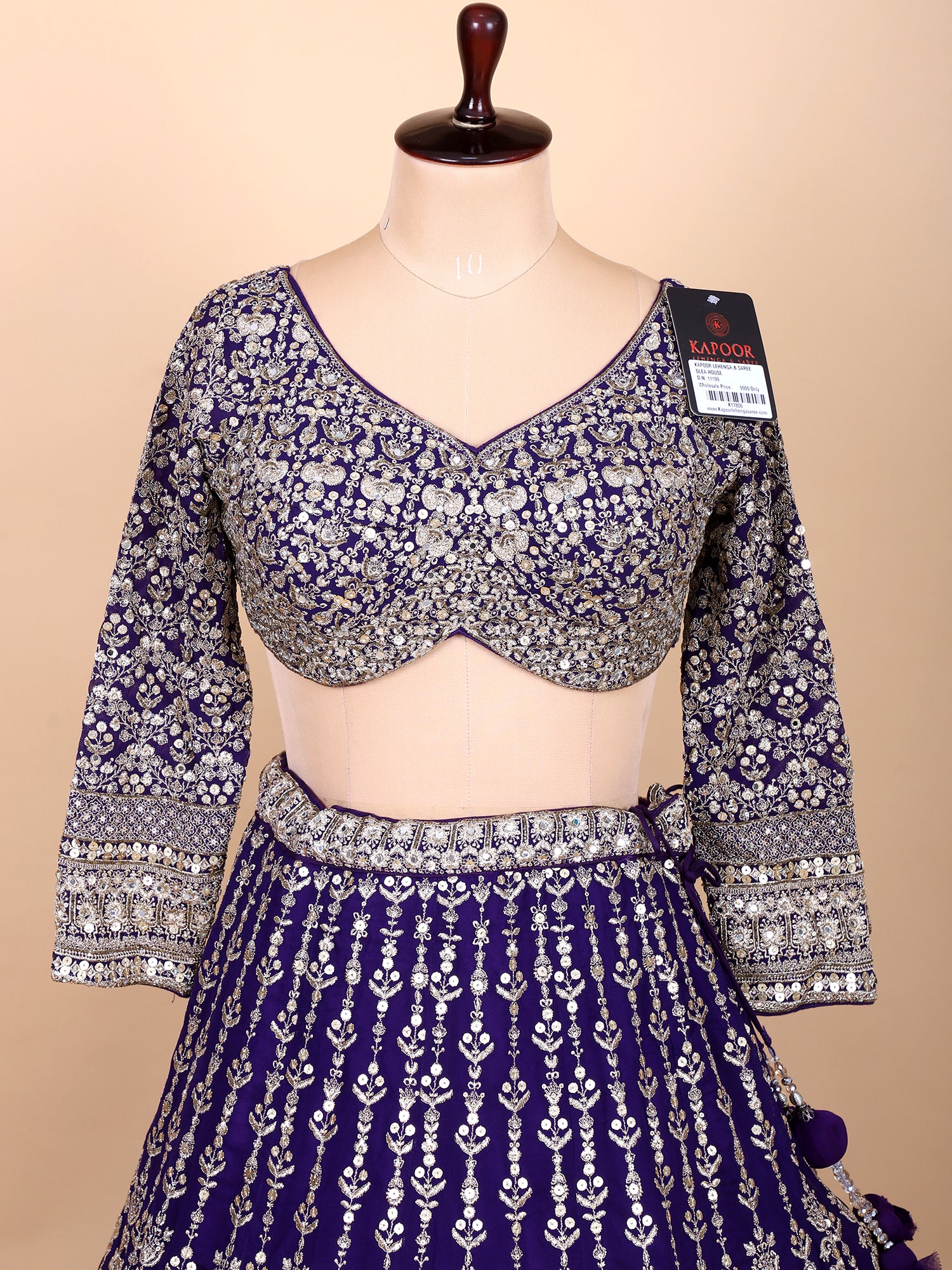 Regal Dark Purple Lehenga With Handwork And Dupatta