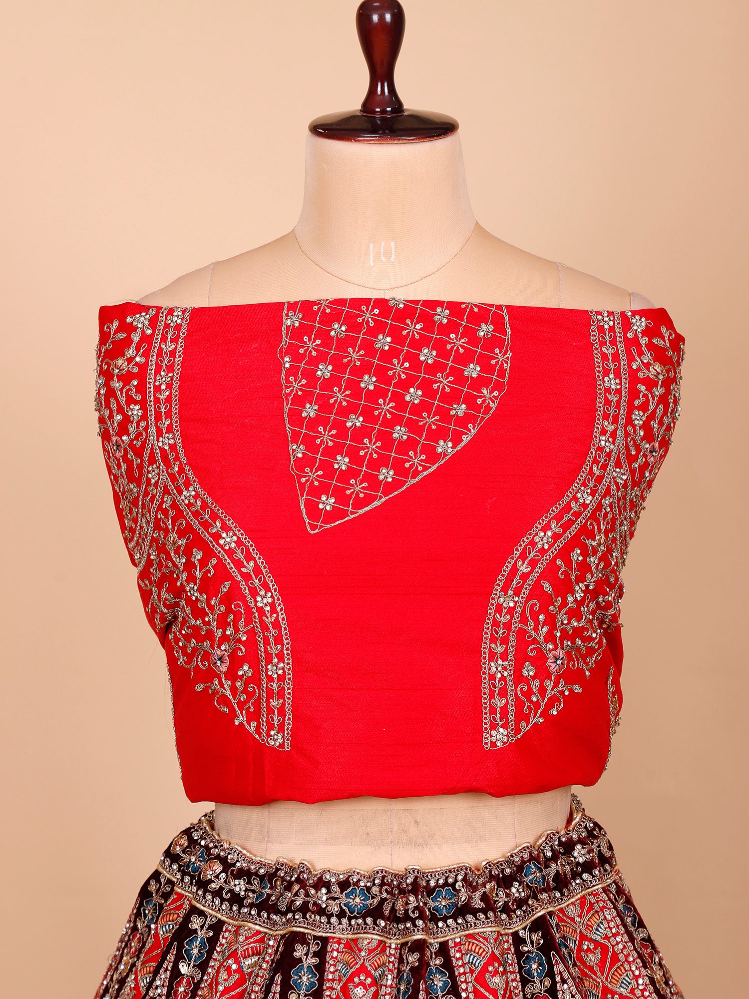 Artistic Velvet Multicolor Lehenga