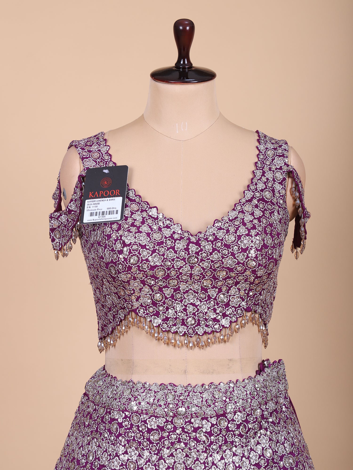 Designer Purple Thread Work Lehenga Ensemble