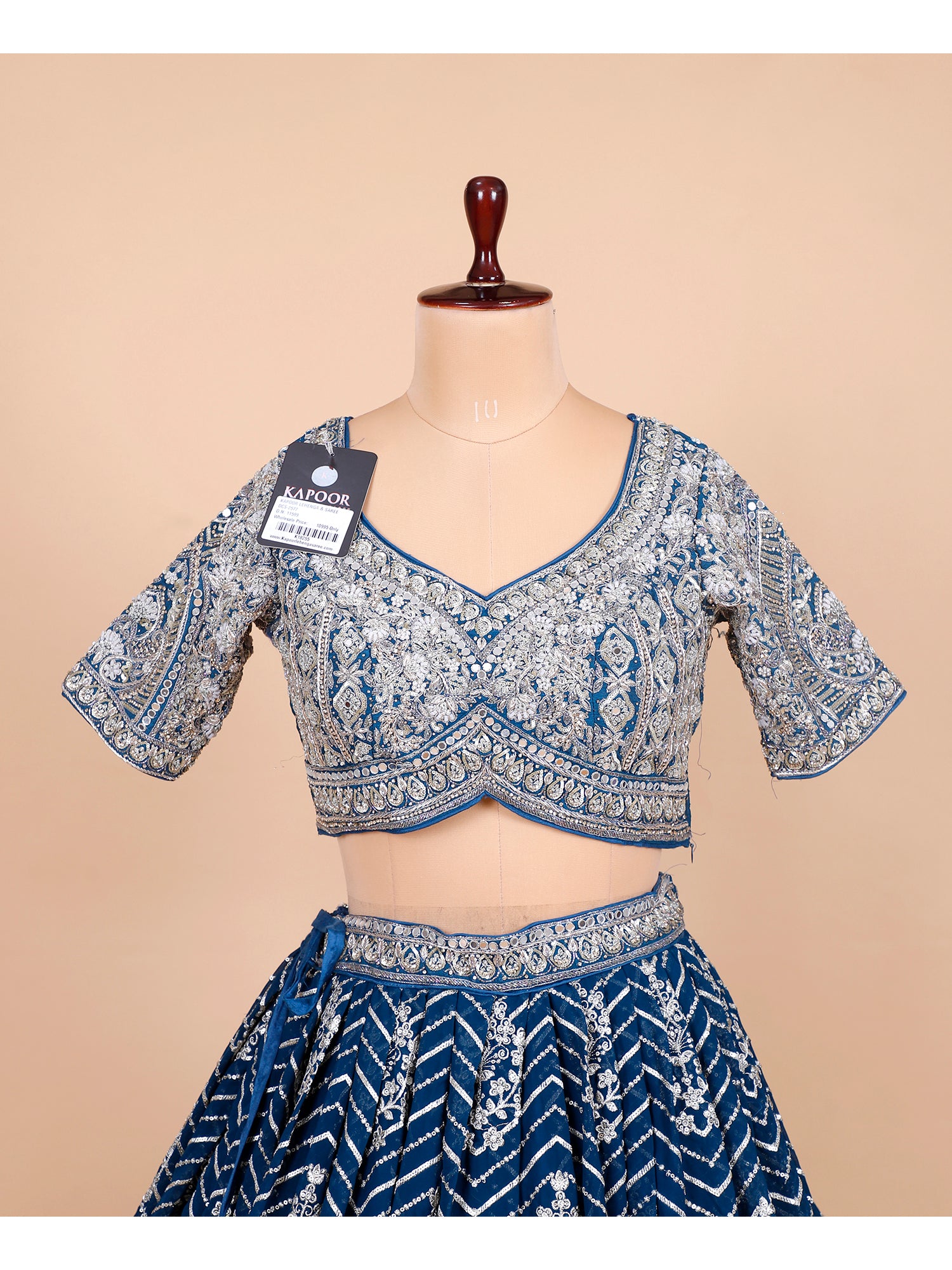Royal Blue Zardozi Georgette Lehenga