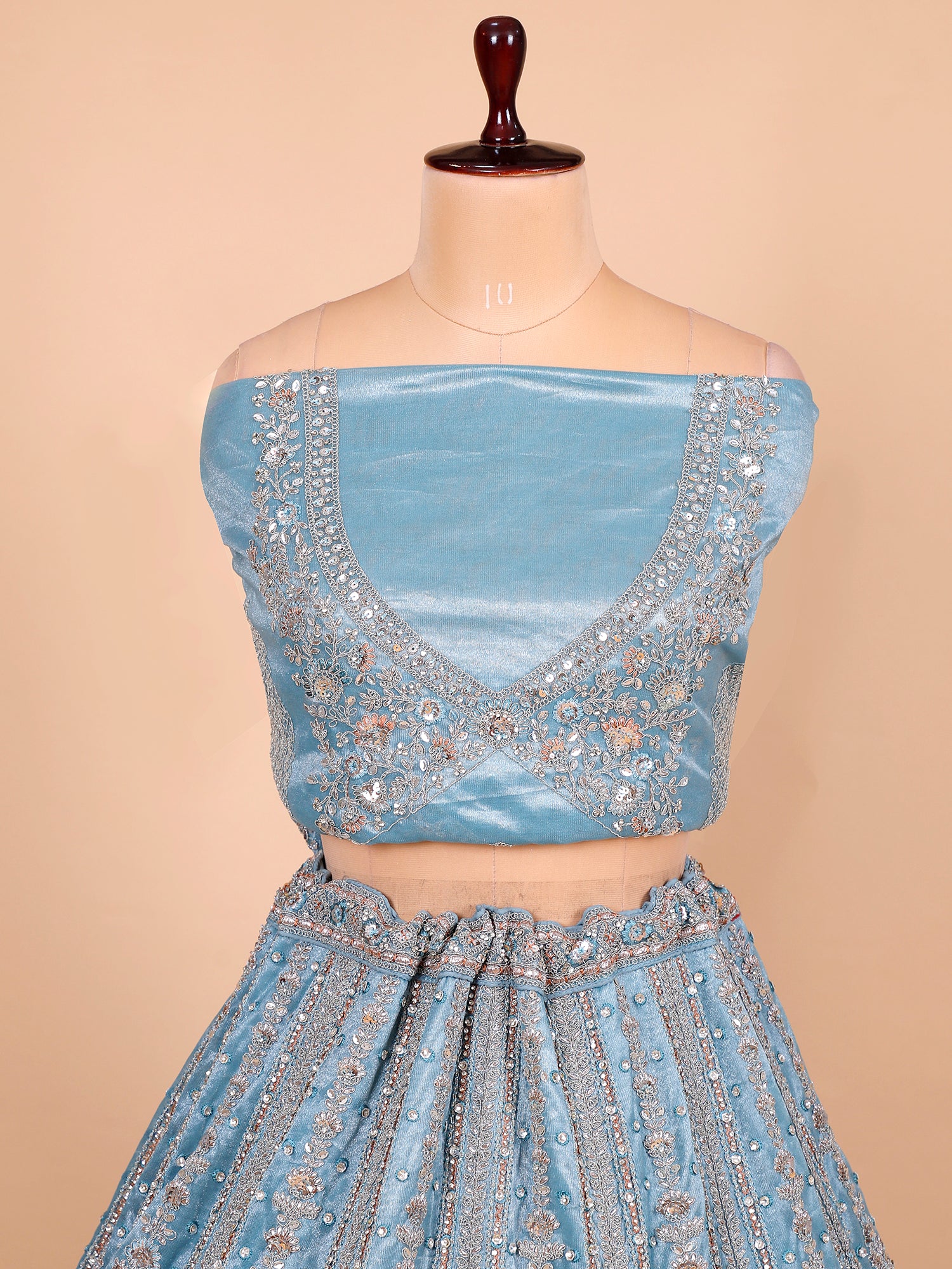 Powder Blue Luxury Lehenga