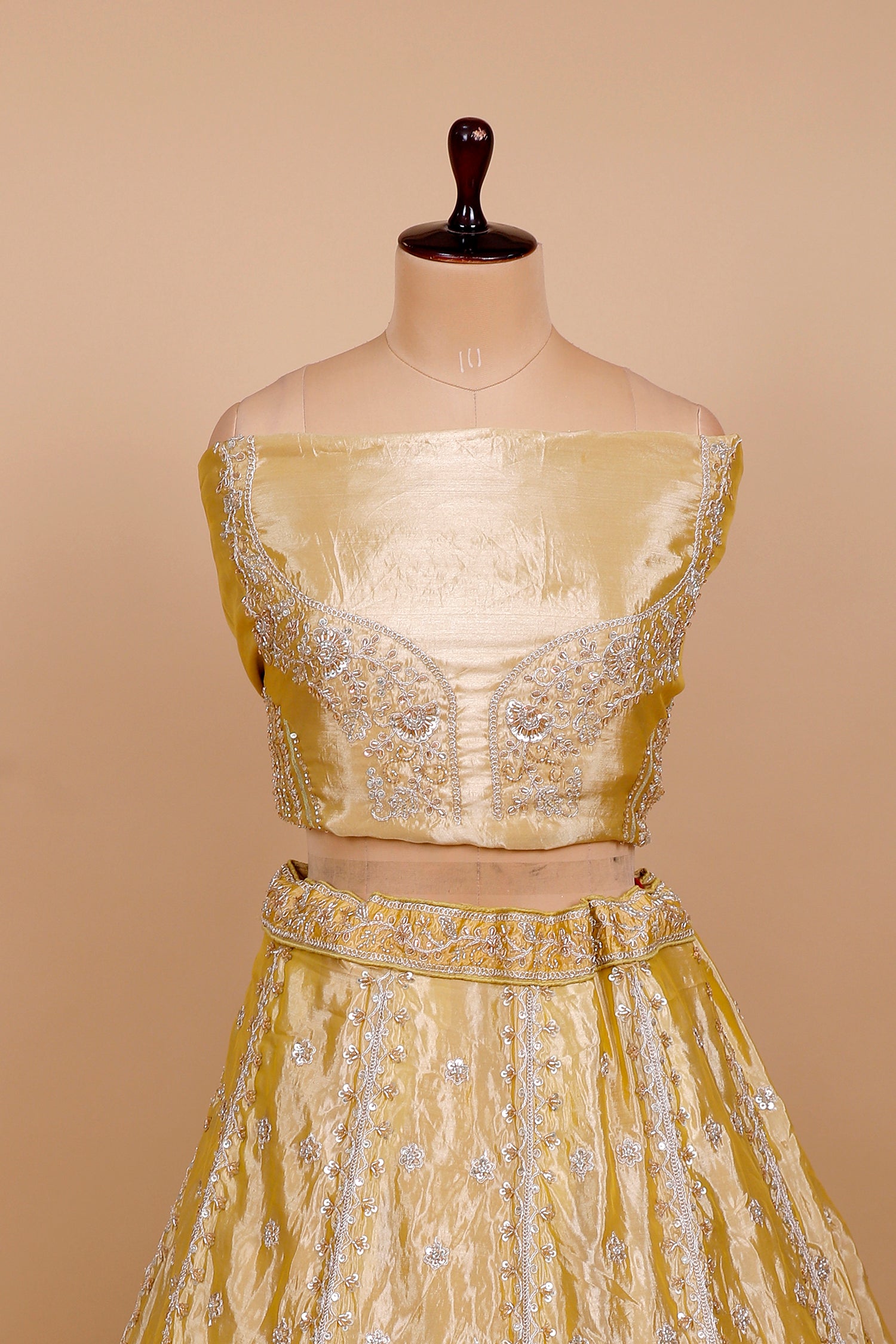 Sunshine Yellow Barbari With Thread Lehenga