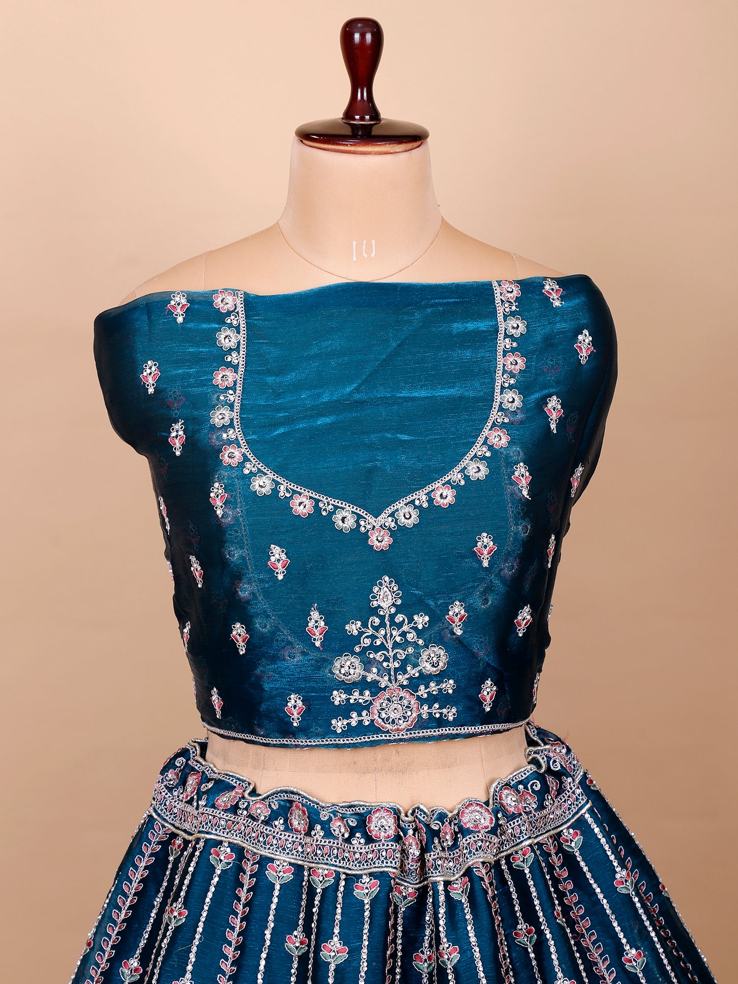 Rama Blue Designer Embellished Lehenga