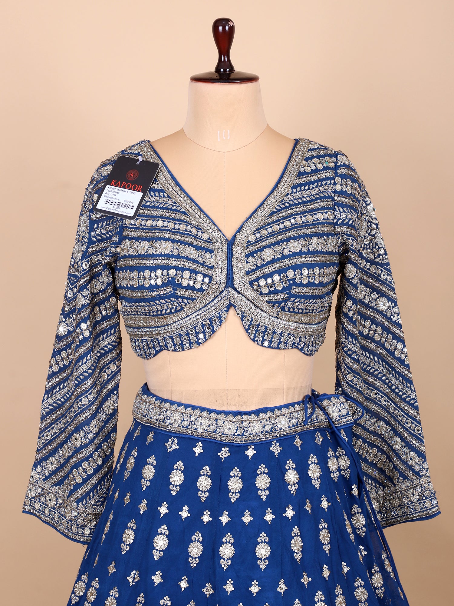 Sophisticated Dark Blue Georgette Lehenga For Weddings